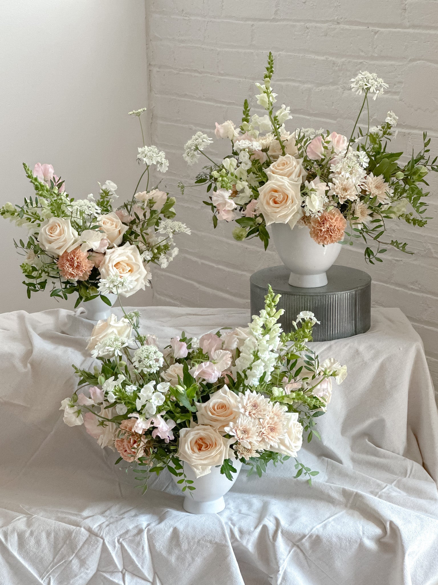 Blushing Event Florals | Ivory, Blush & Peach Arrangements