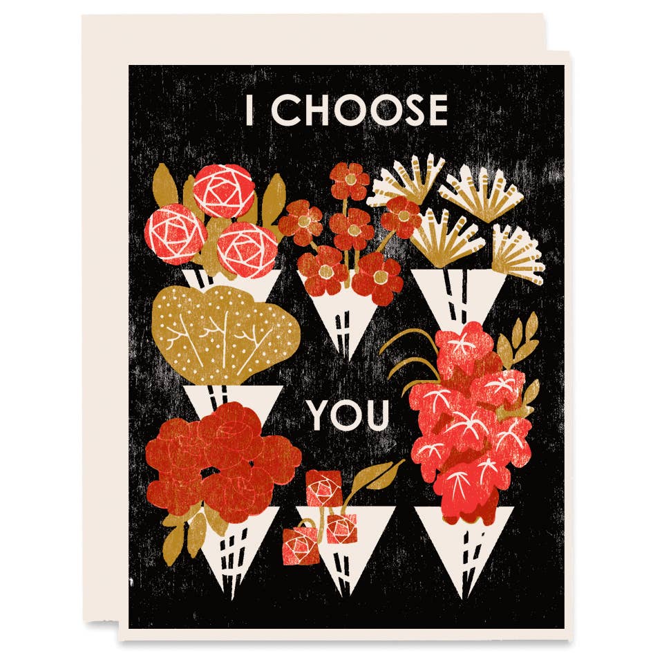 I Choose You Romance Card | Flower Shop-Inspired Design