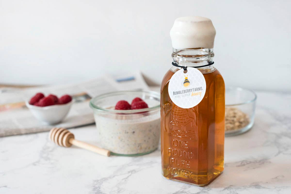 Pure Clover Honey | 8oz Embossed Jar for Natural Sweetness