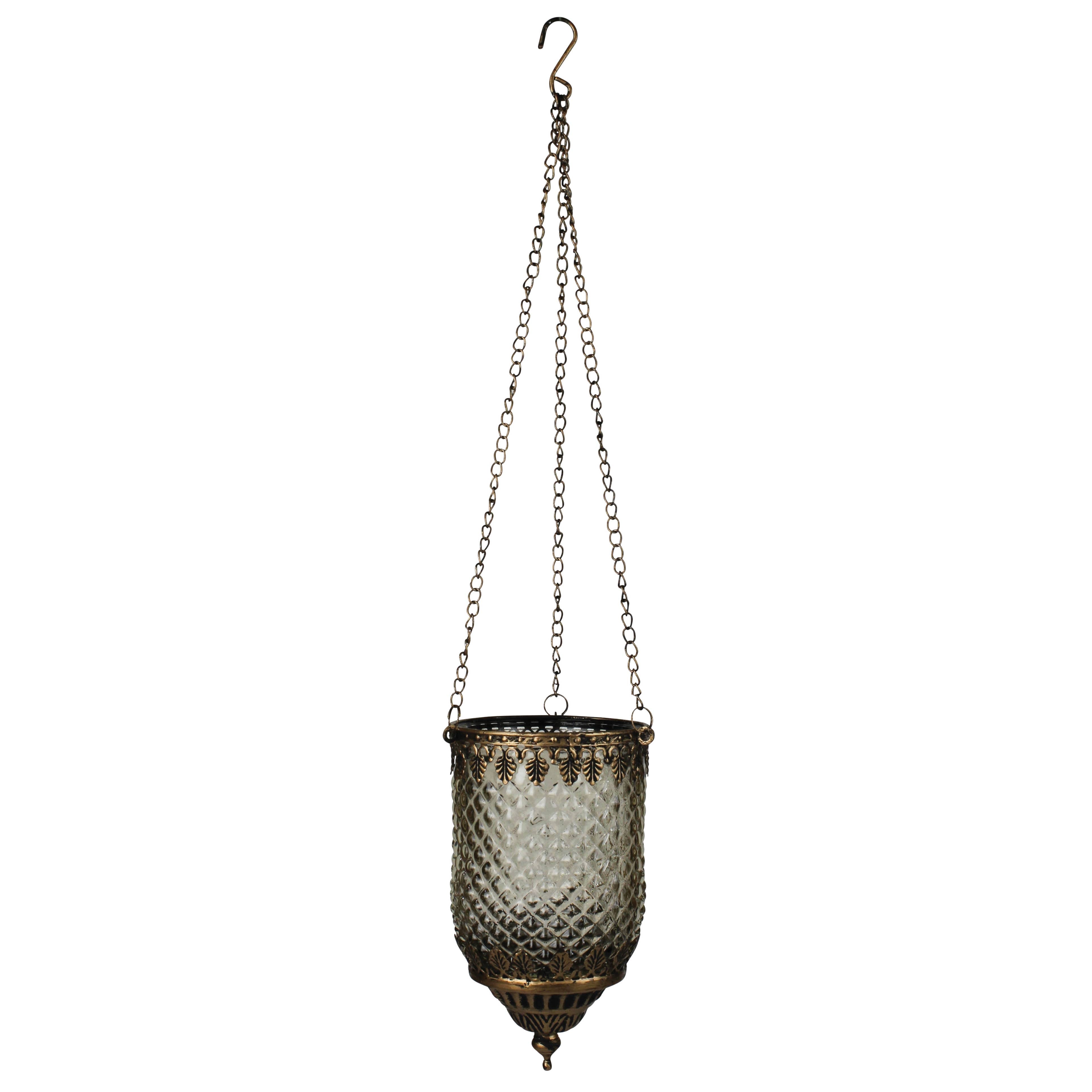 Fez Hanging Lantern Smoke Glass | Lattice