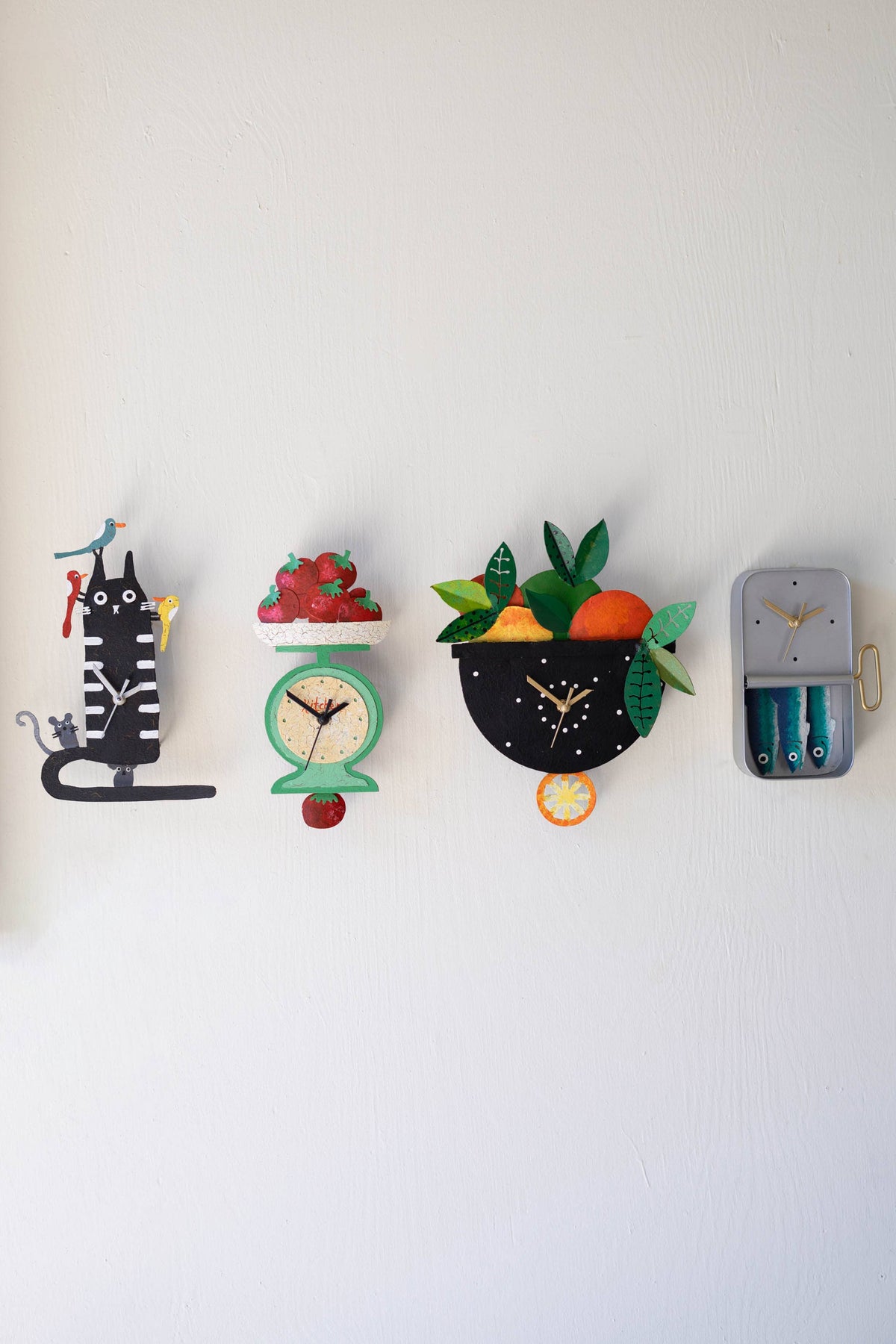 Hand Painted Sardine Wall Clock