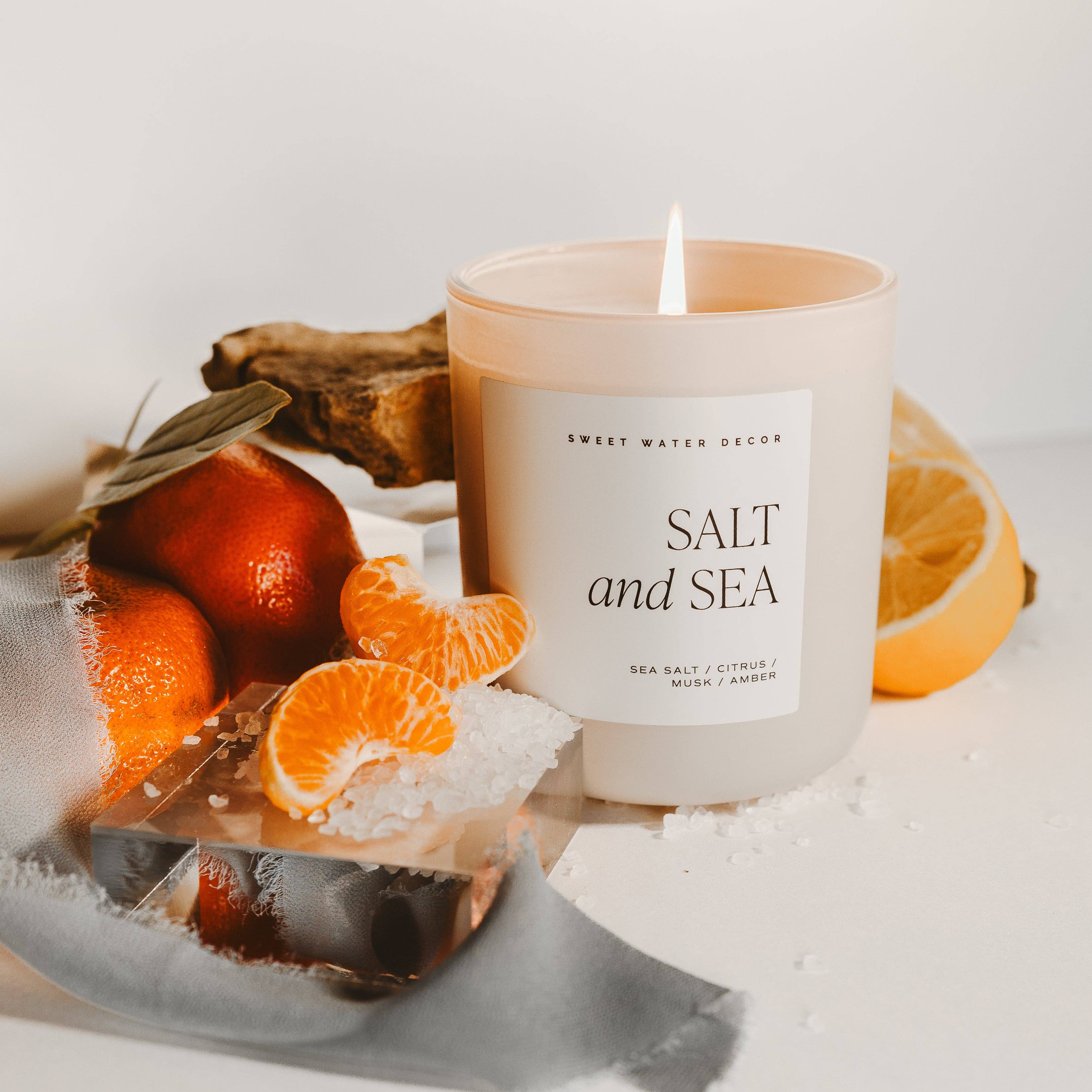 Salt and Sea | 15 oz Soy Candle, Matte Jar