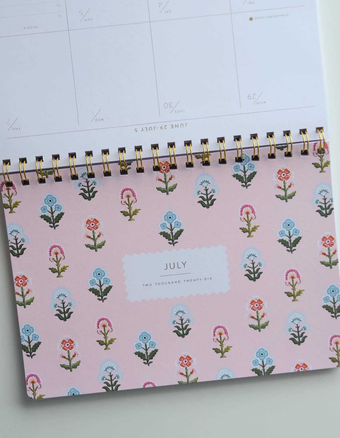 2026 Desktop Planner, Block Print Floral