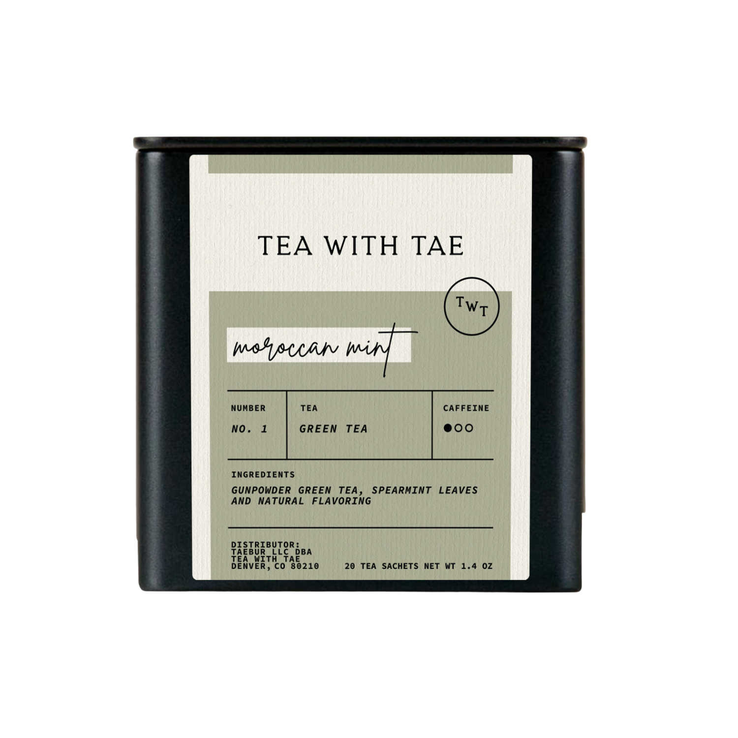 Moroccan Mint Green Tea Gift Tin (20 Tea Bags) | Refreshing