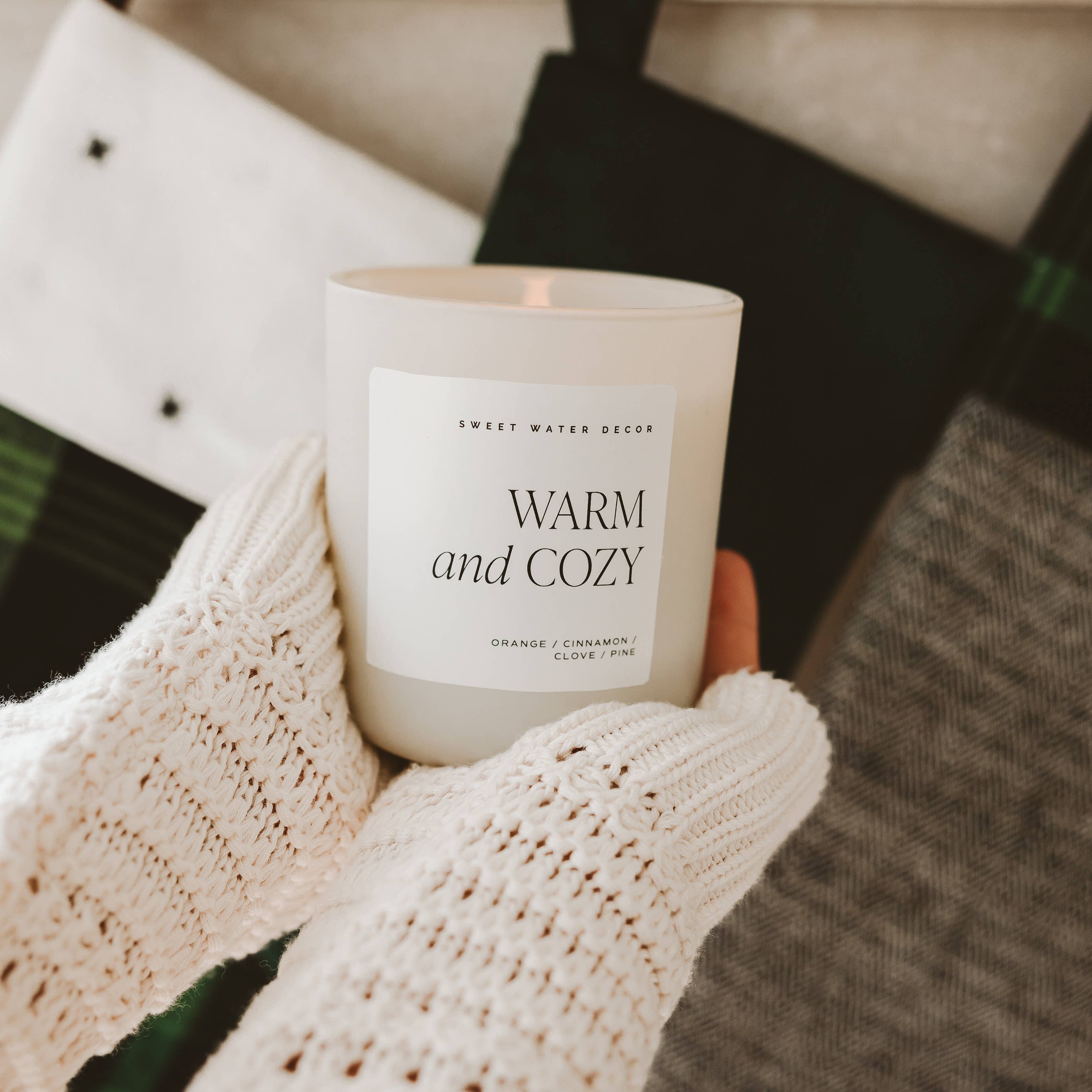 Warm and Cozy | 15 oz Soy Candle, Matte Lidded Jar