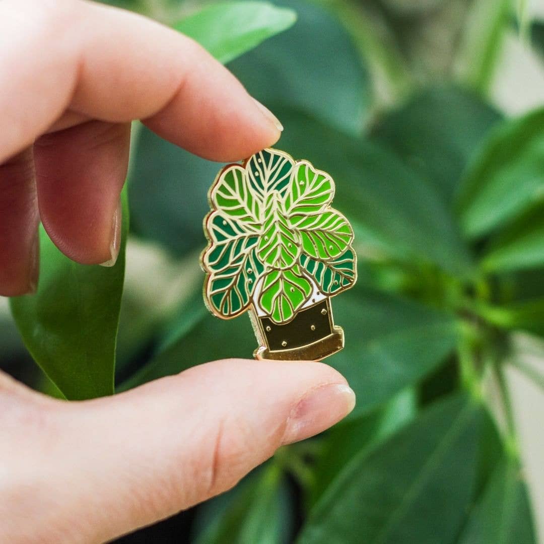 Fiddle Leaf Fig Enamel Pin | Nature-Inspired Accessory