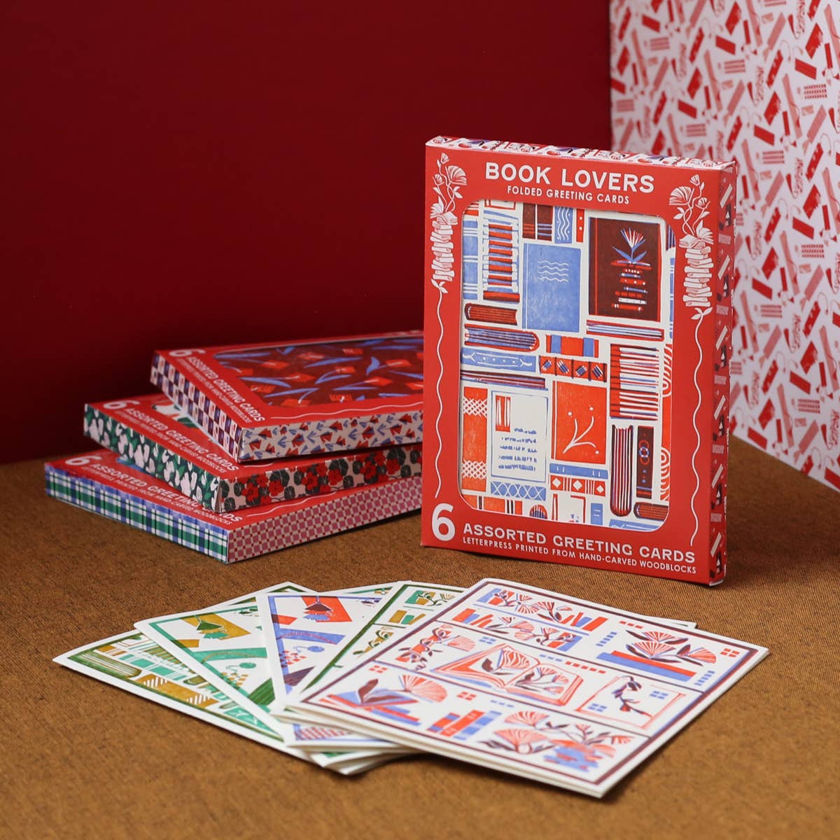 Book Lovers Assorted Letterpress Cards Set | Boxed Set of 6