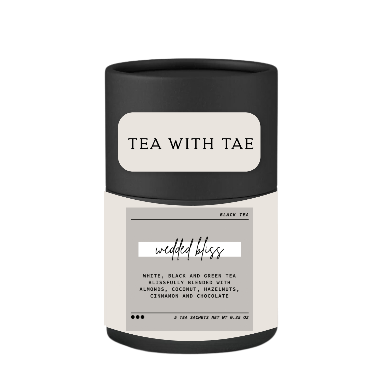 Wedded Bliss Artisan Mini Tea Tube | Wedding Gift (5 Tea Bags)