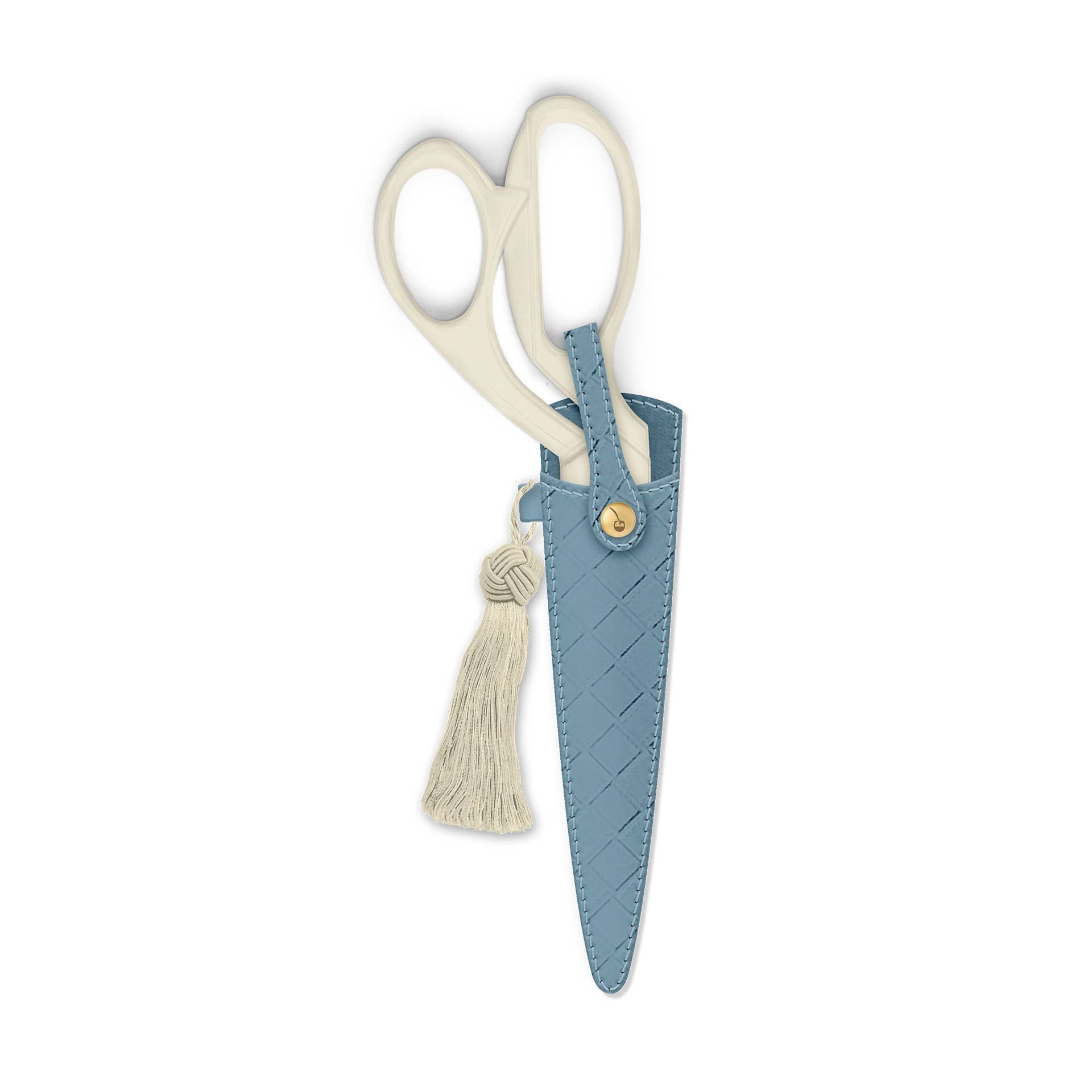 Ivory and Gold Heirloom Scissors with Case - Dusk Blue