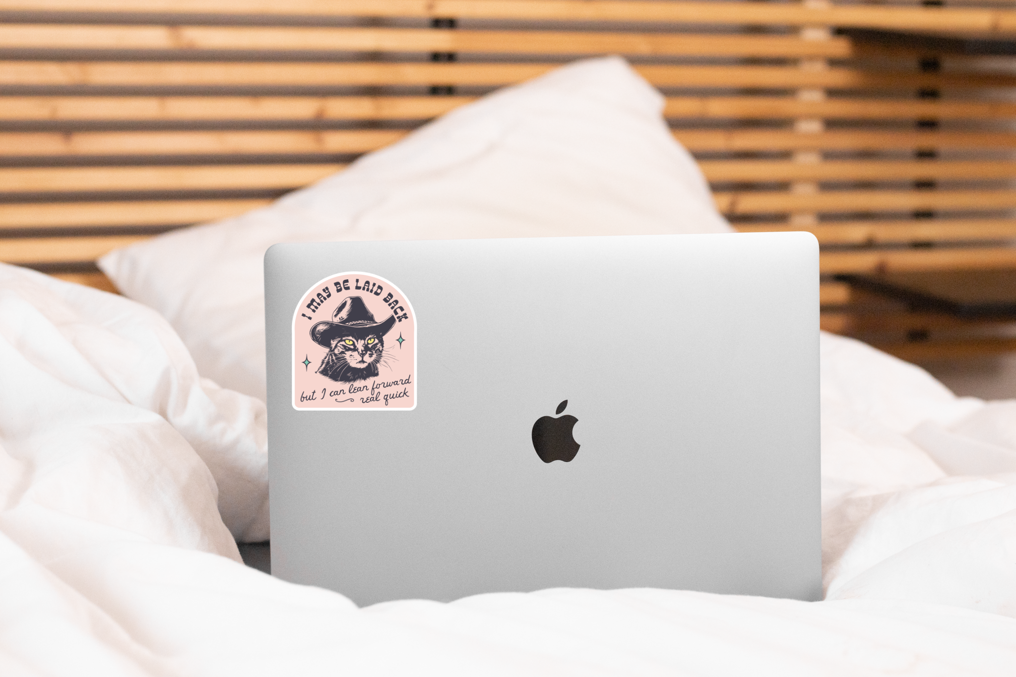 I May Be Laid Back Sticker - cat, pet store, cowboy, western