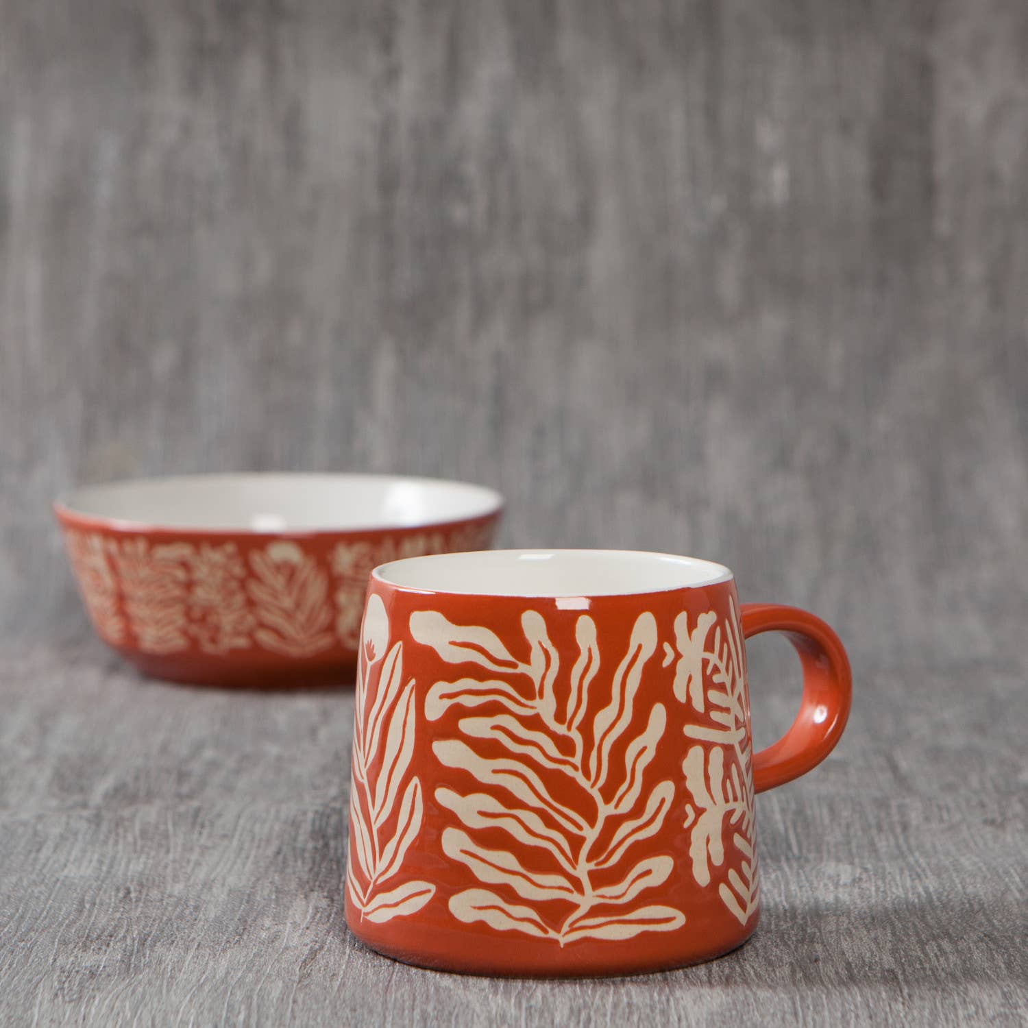 Danica Studio Entwine Imprint Mugs | 12oz Stoneware Cups