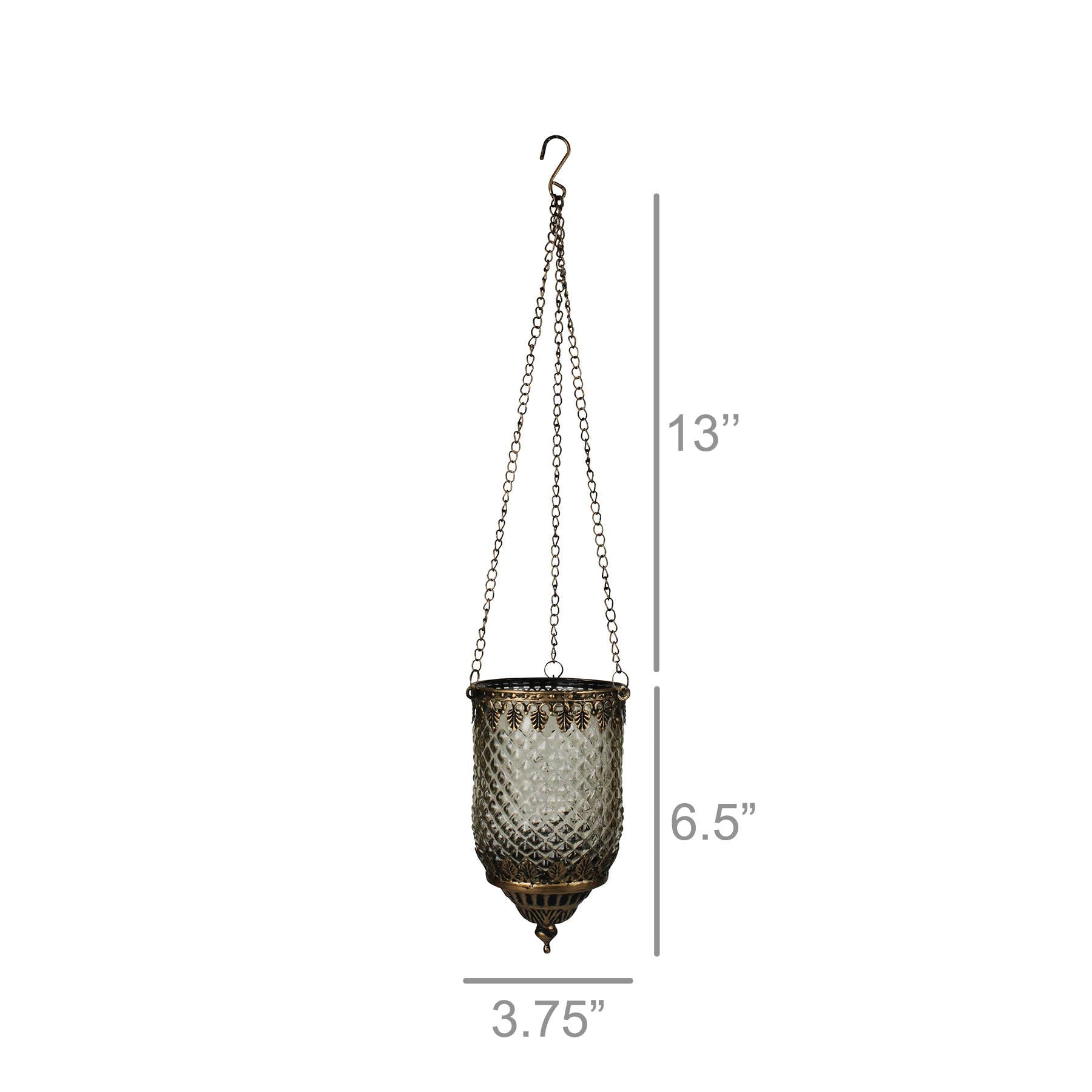 Fez Hanging Lantern Smoke Glass | Lattice