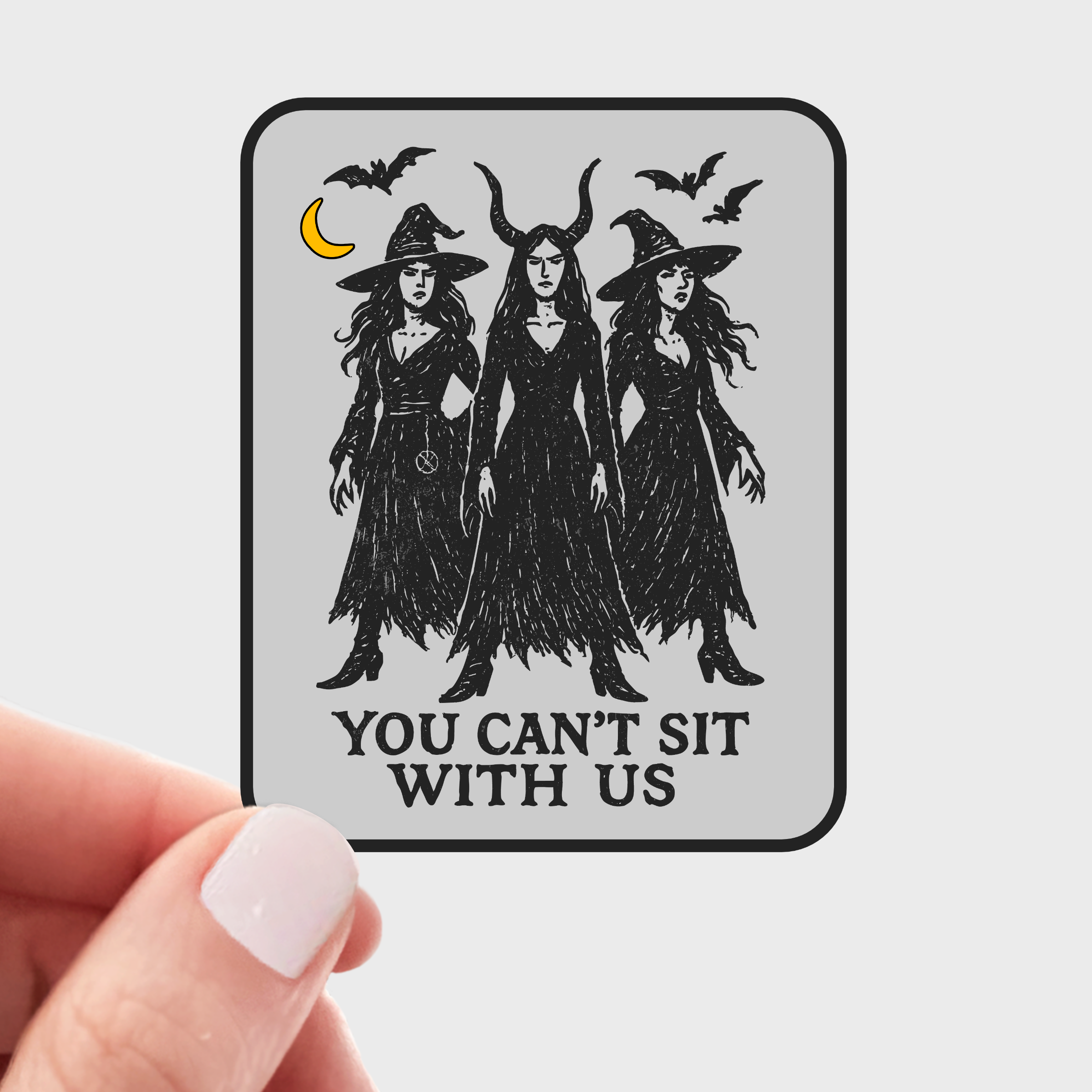 You Can't Sit With Us Sticker - dark, spooky, halloween