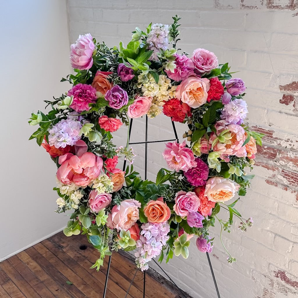 Eternity Wreath, Memorial Service Wreath, Funeral Floral Arrangement, Sympathy and Celebration of Life
