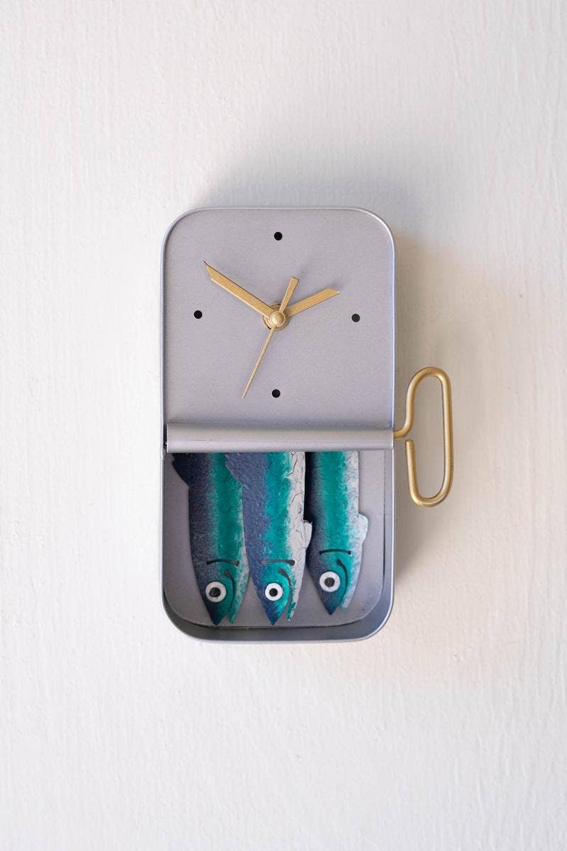 Hand Painted Sardine Wall Clock