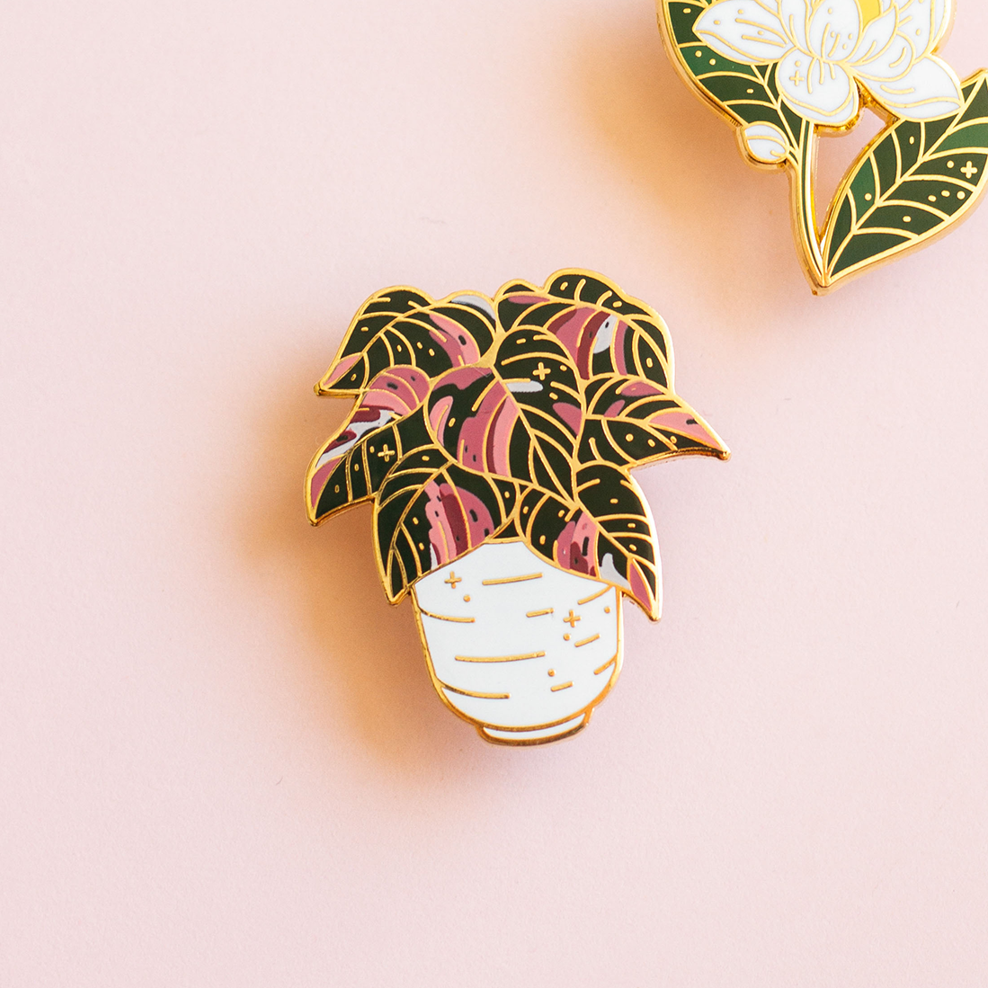 Pink Princess Philodendron Enamel Pin | Botanical Charm