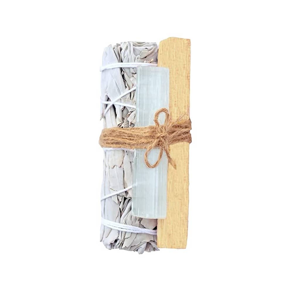 White Sage, Selenite & Palo Santo Bundle | Cleansing Set