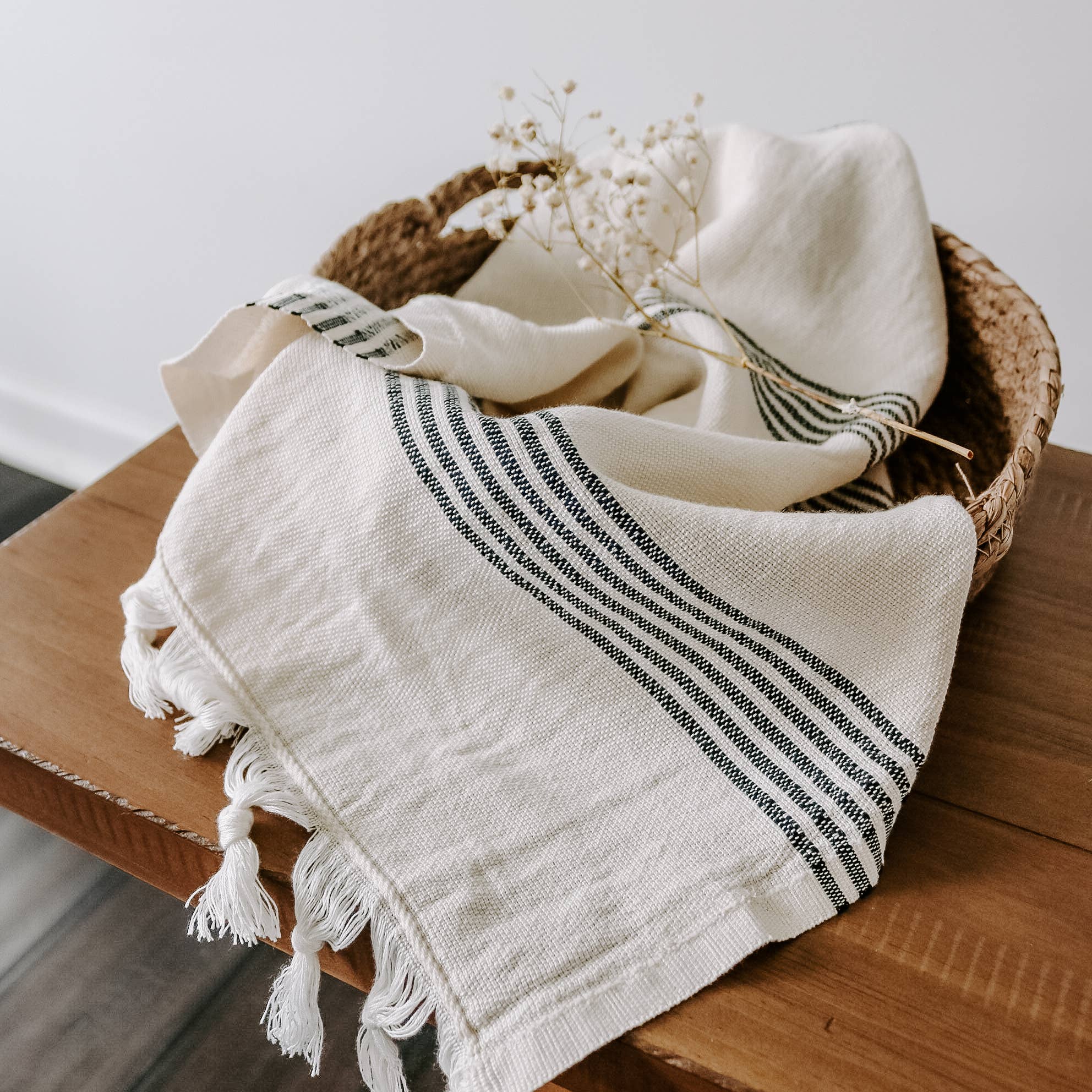 Turkish Cotton Hand Towel | Multi Stripe Design
