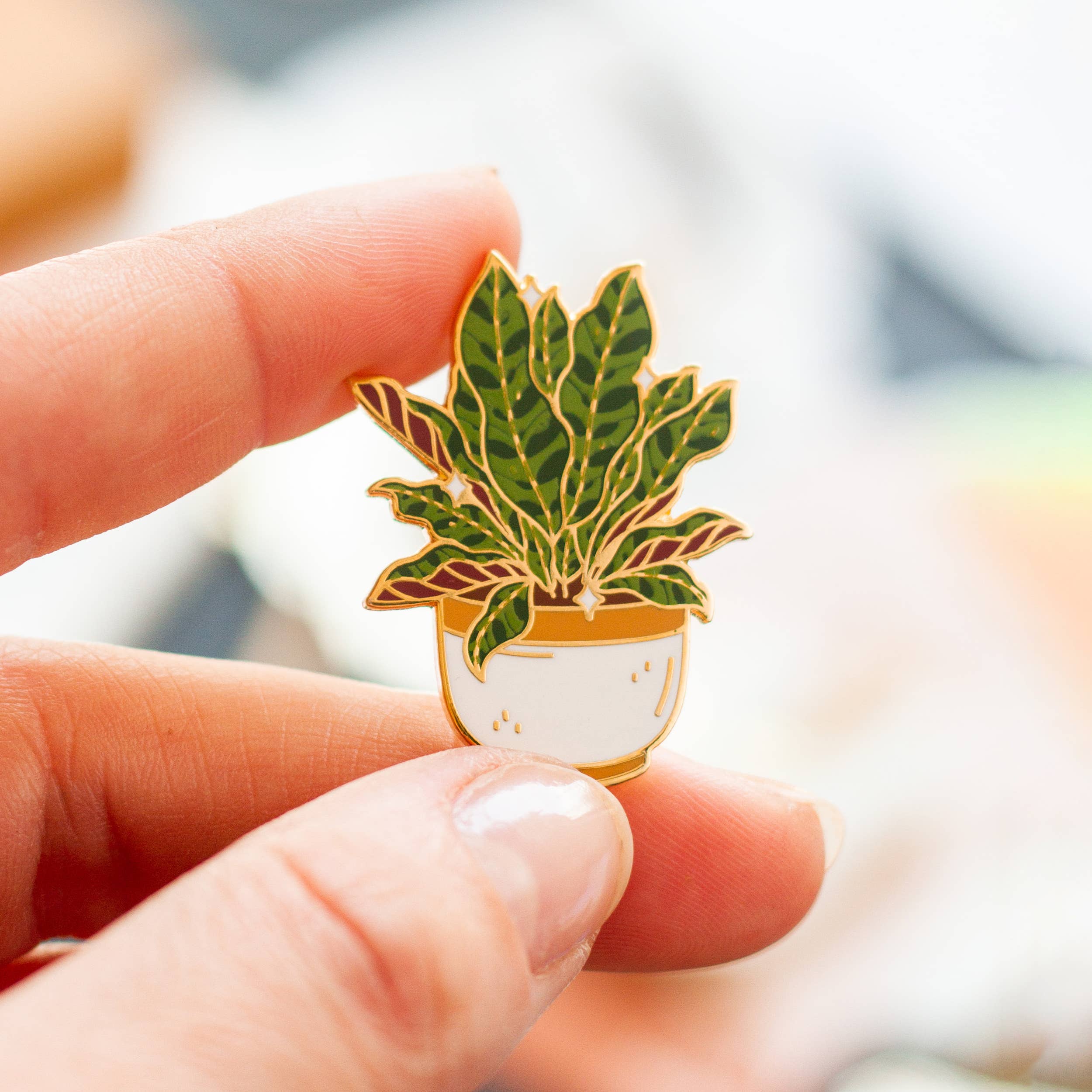 Rattlesnake Plant Enamel Pin | Botanical-Inspired Accessory