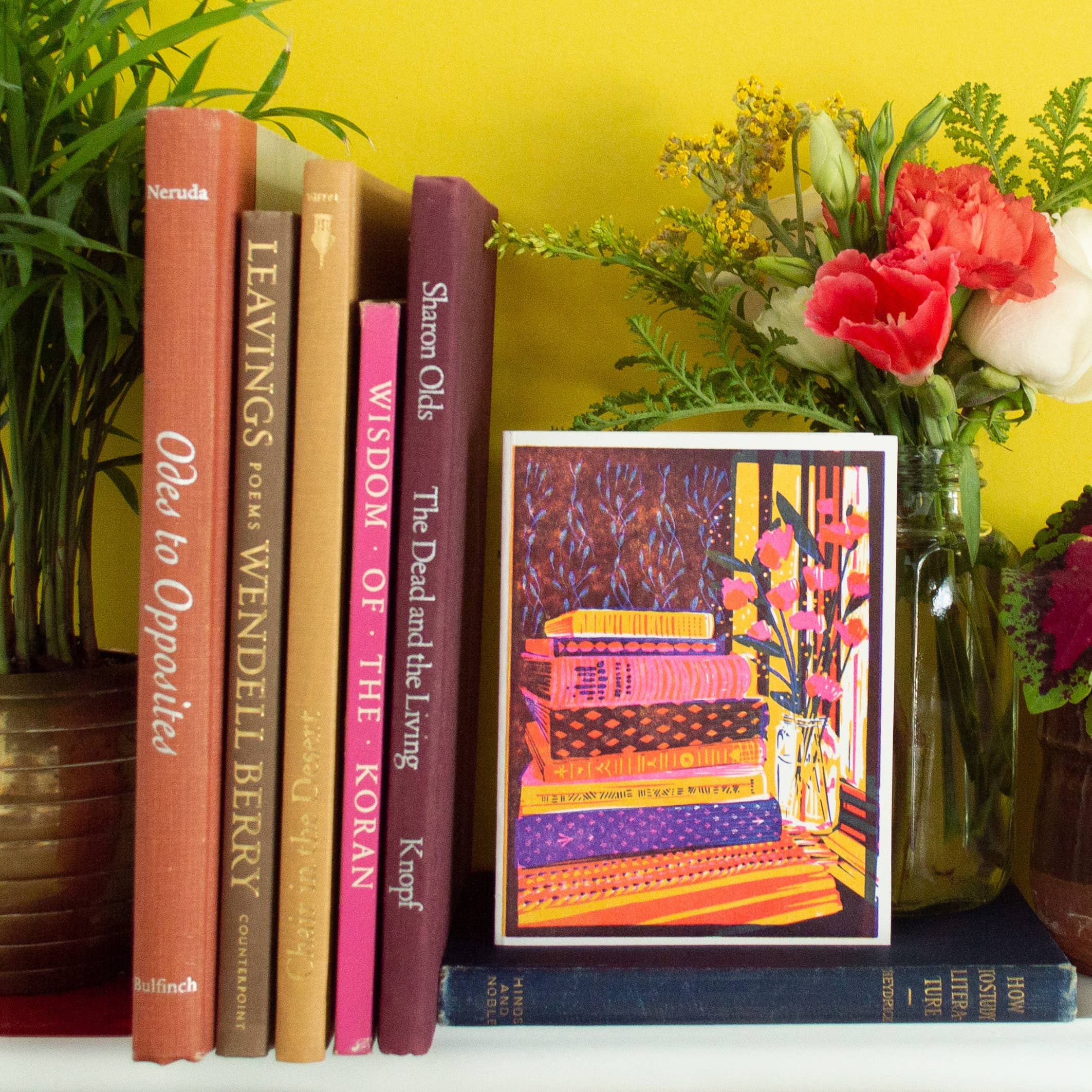 Still Life with Books and Flowers Card | Everyday Inspiration