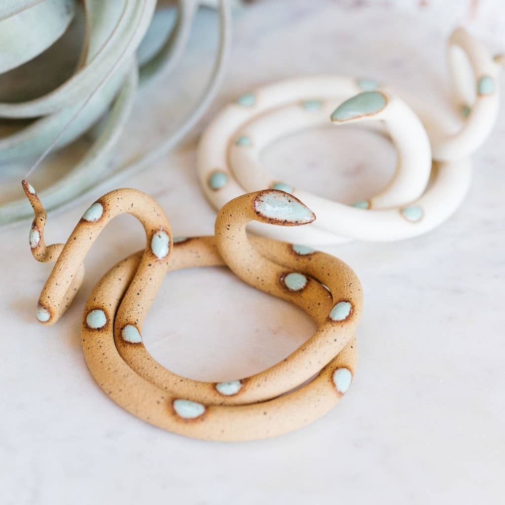 Medium Ceramic Snake | Unique Decorative Accent