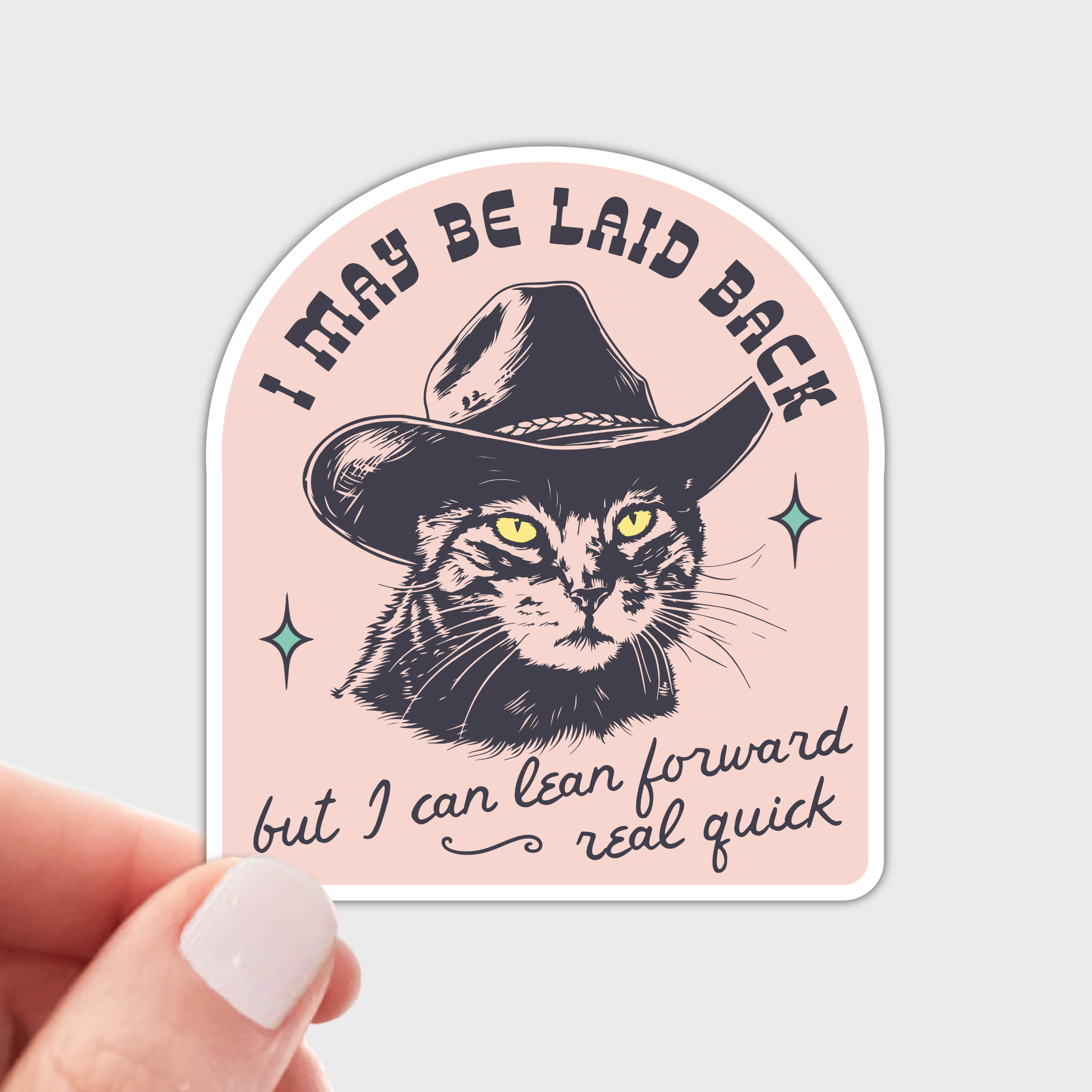I May Be Laid Back Sticker - cat, pet store, cowboy, western