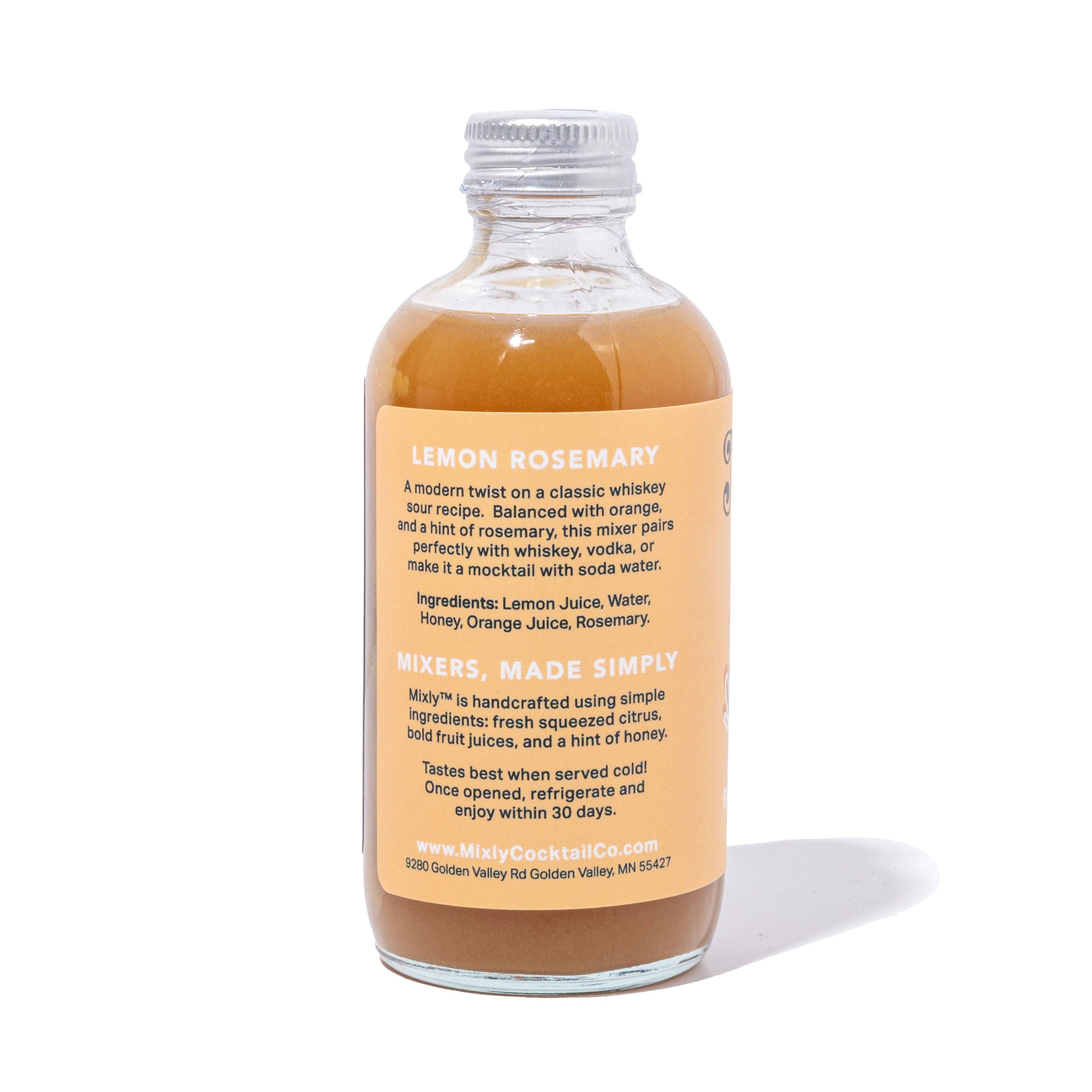 Rosemary Lemon 4oz - Cocktail / Mocktail Beverage Mixer