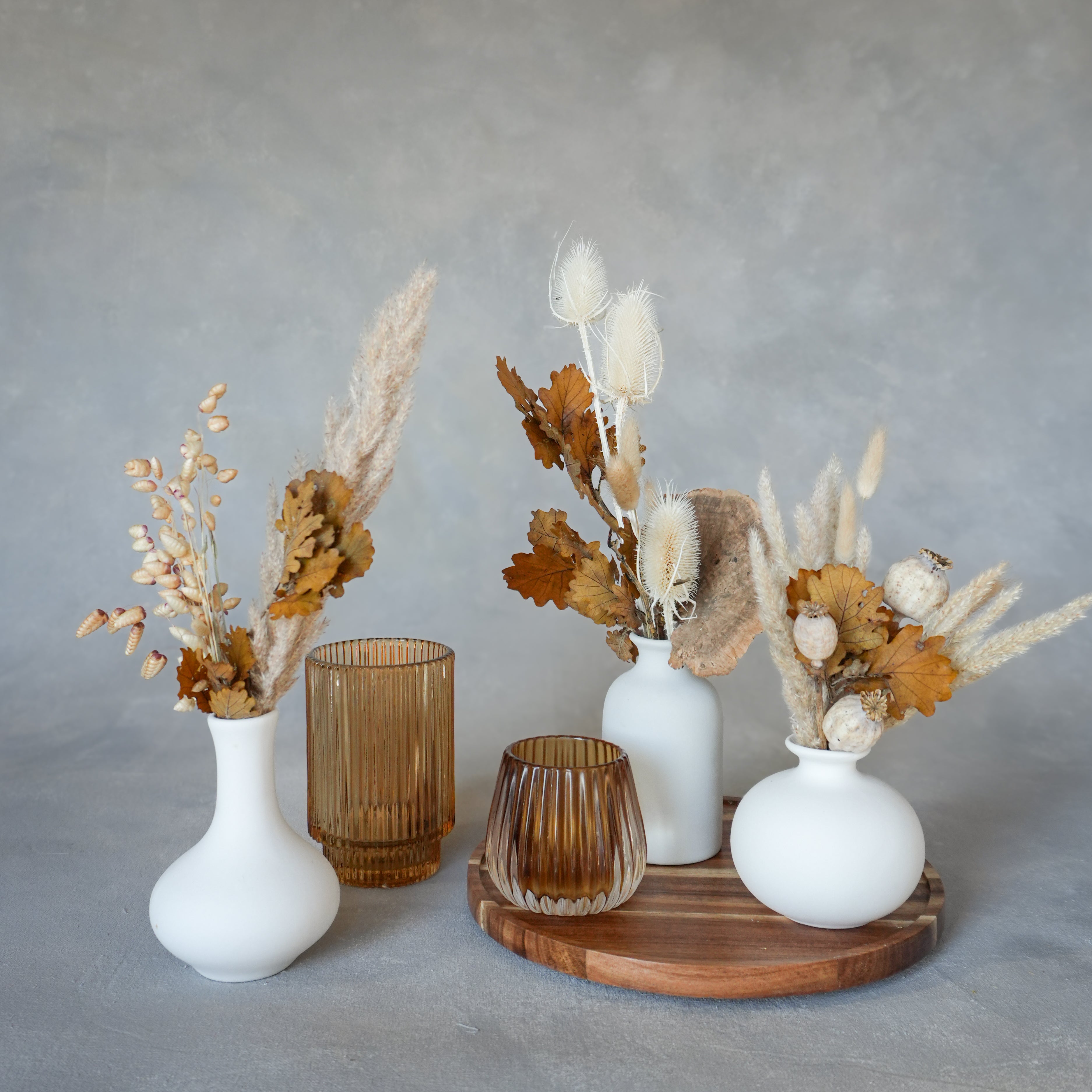 Everlasting Bud Vase Trio | Natural Floral Accent