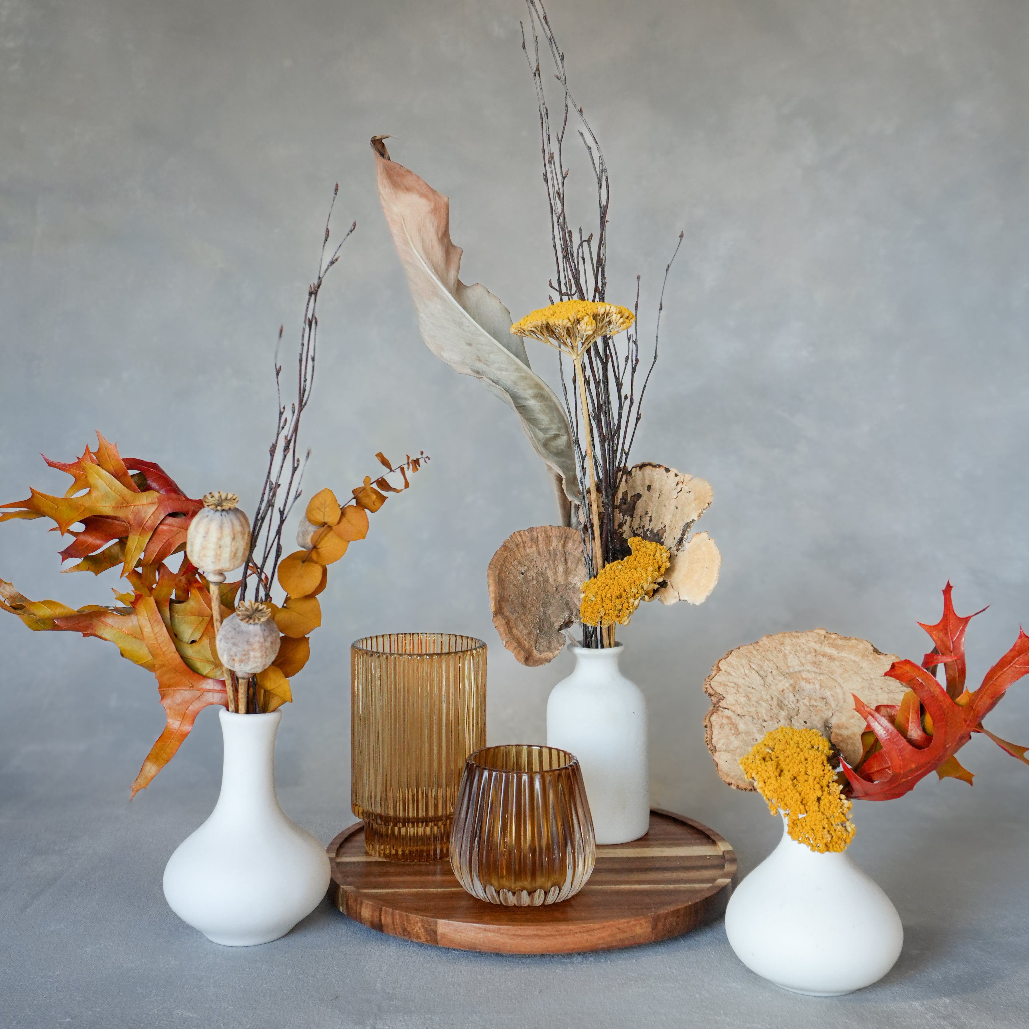Everlasting Bud Vase Trio | Harvest Floral Accent
