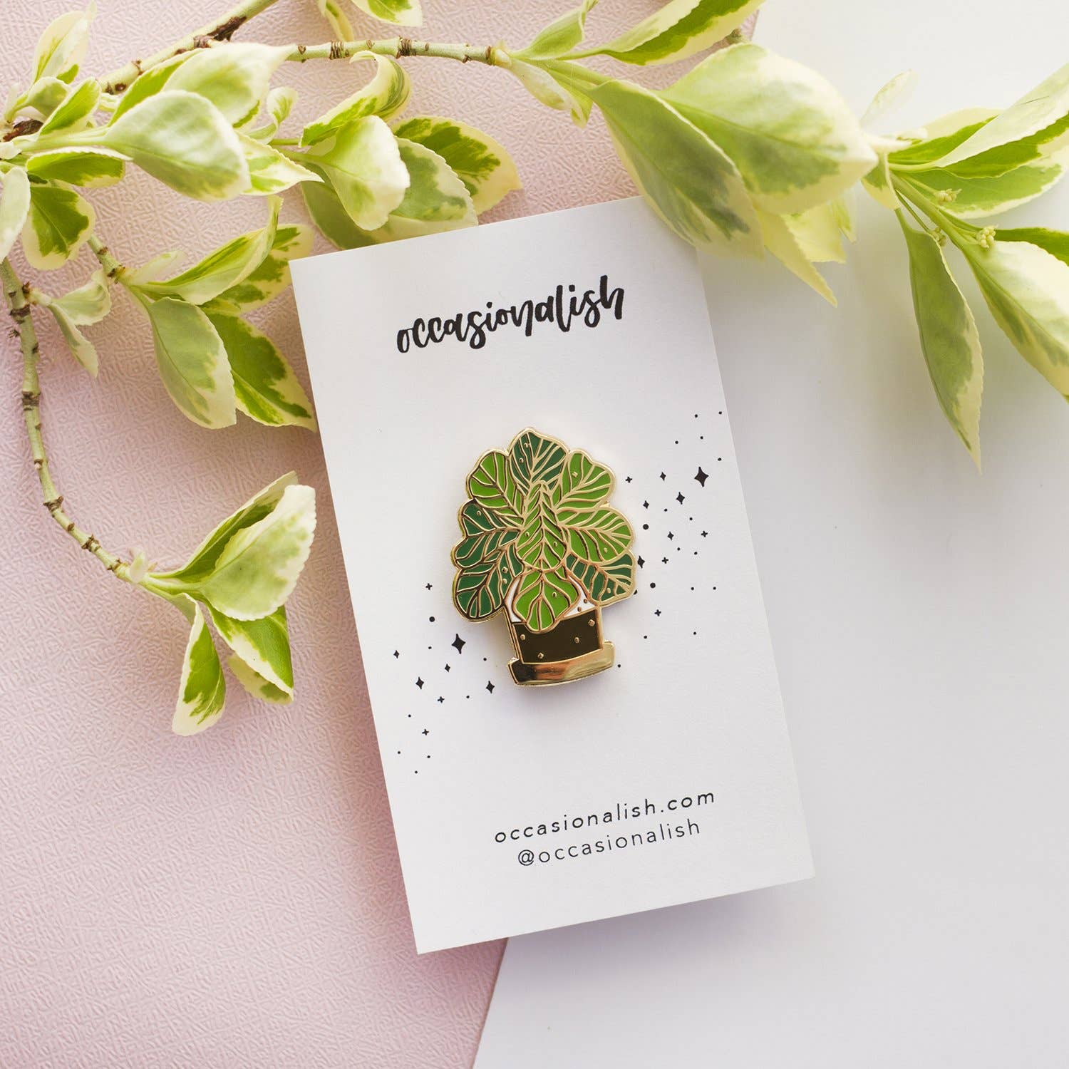 Fiddle Leaf Fig Enamel Pin | Nature-Inspired Accessory