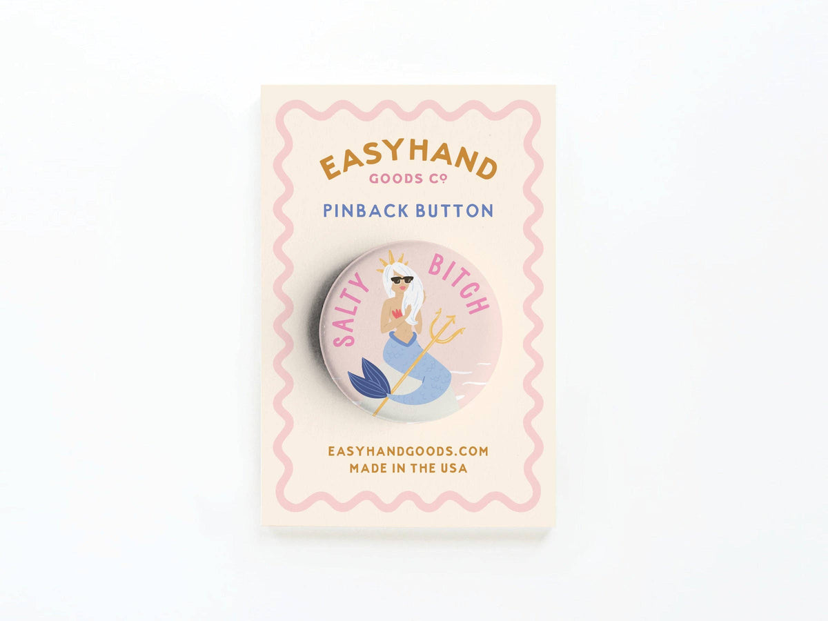 Salty Bitch Mermaid Button