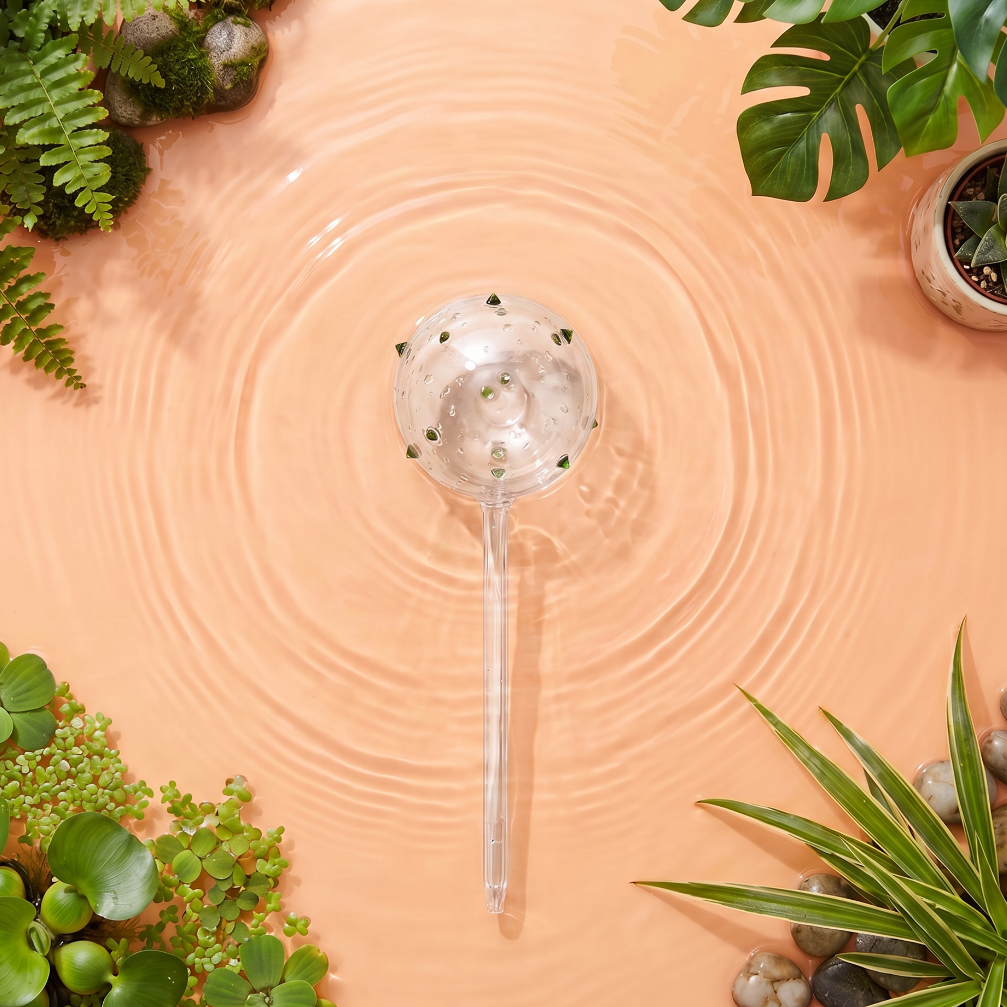 Self-Watering Globe - Green Confetti