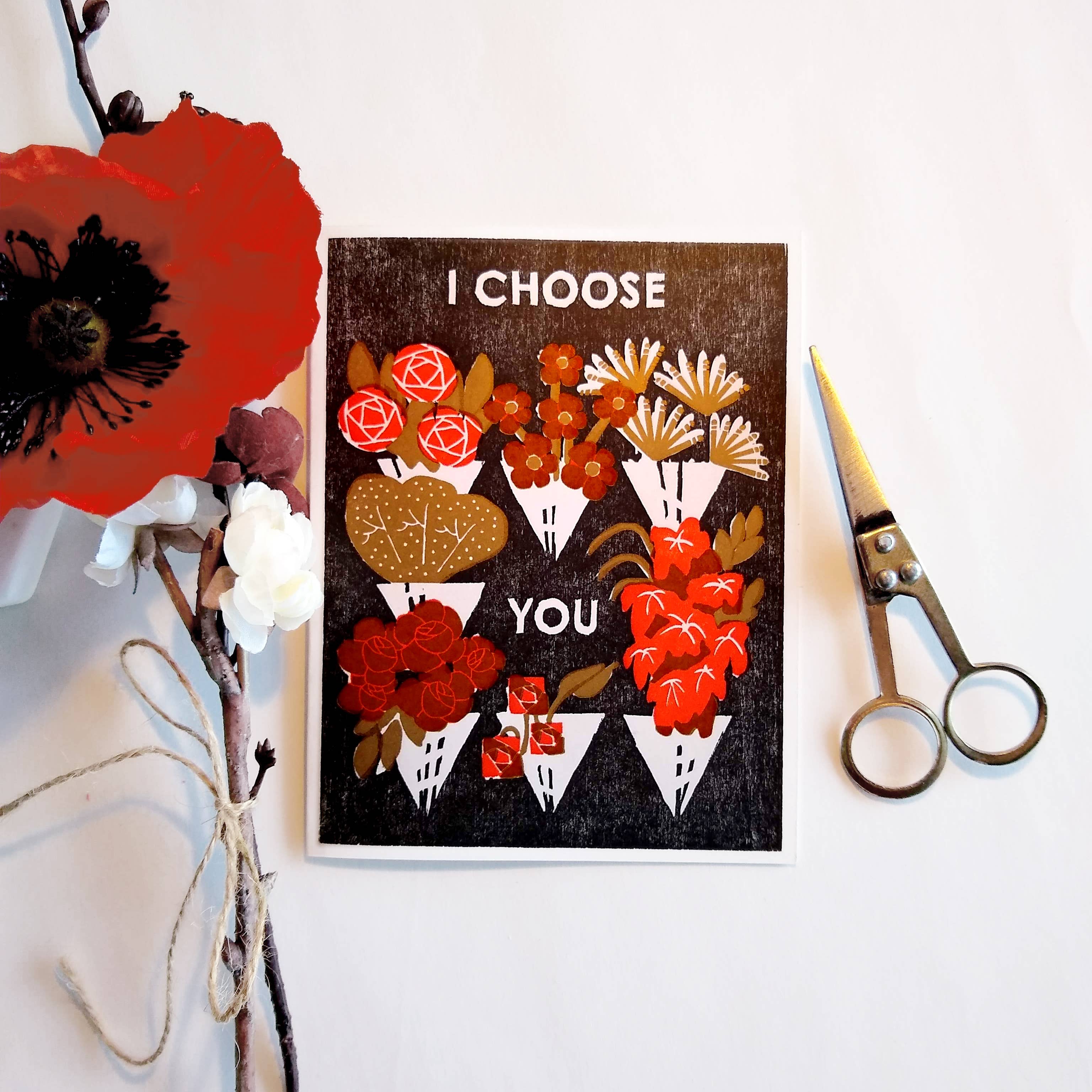 I Choose You Romance Card | Flower Shop-Inspired Design