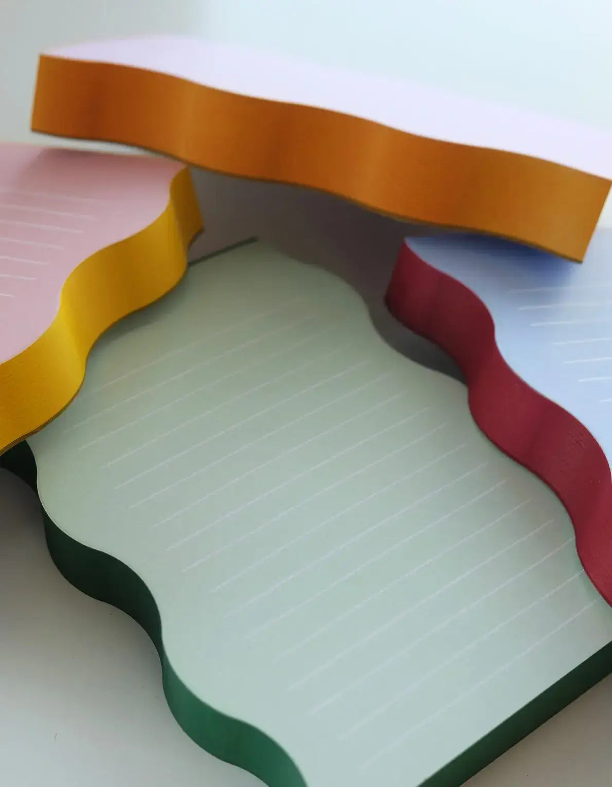 Wavy Shaped Notepad | Mint + Evergreen Edge