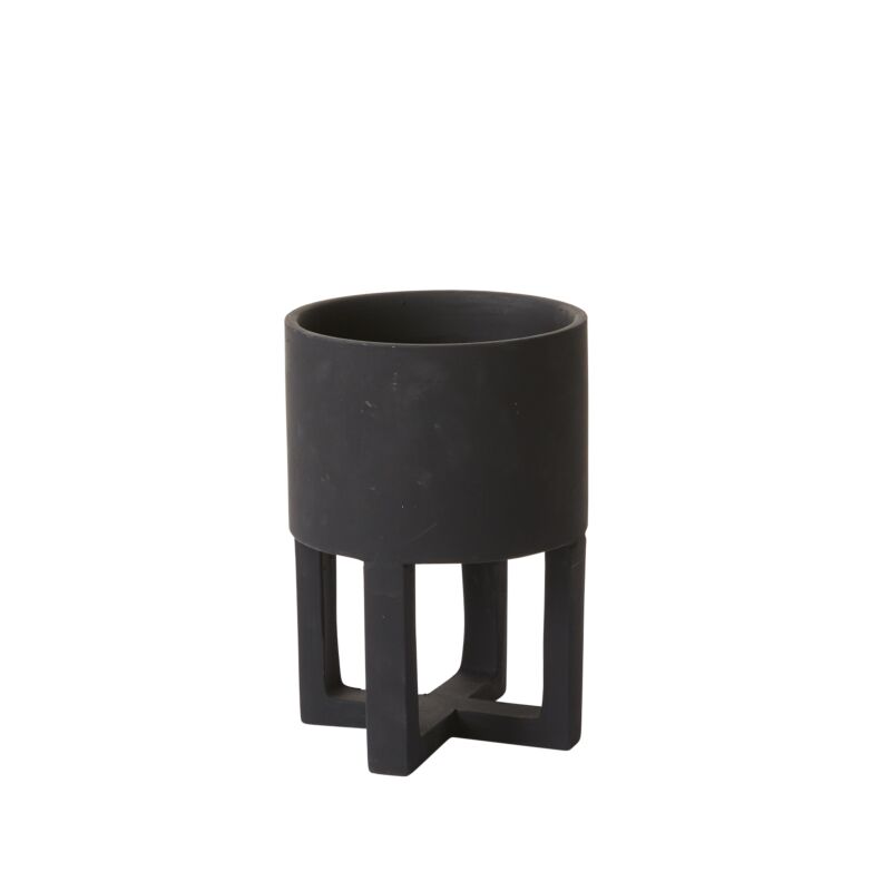 Footed Pot "Santurce" | Black