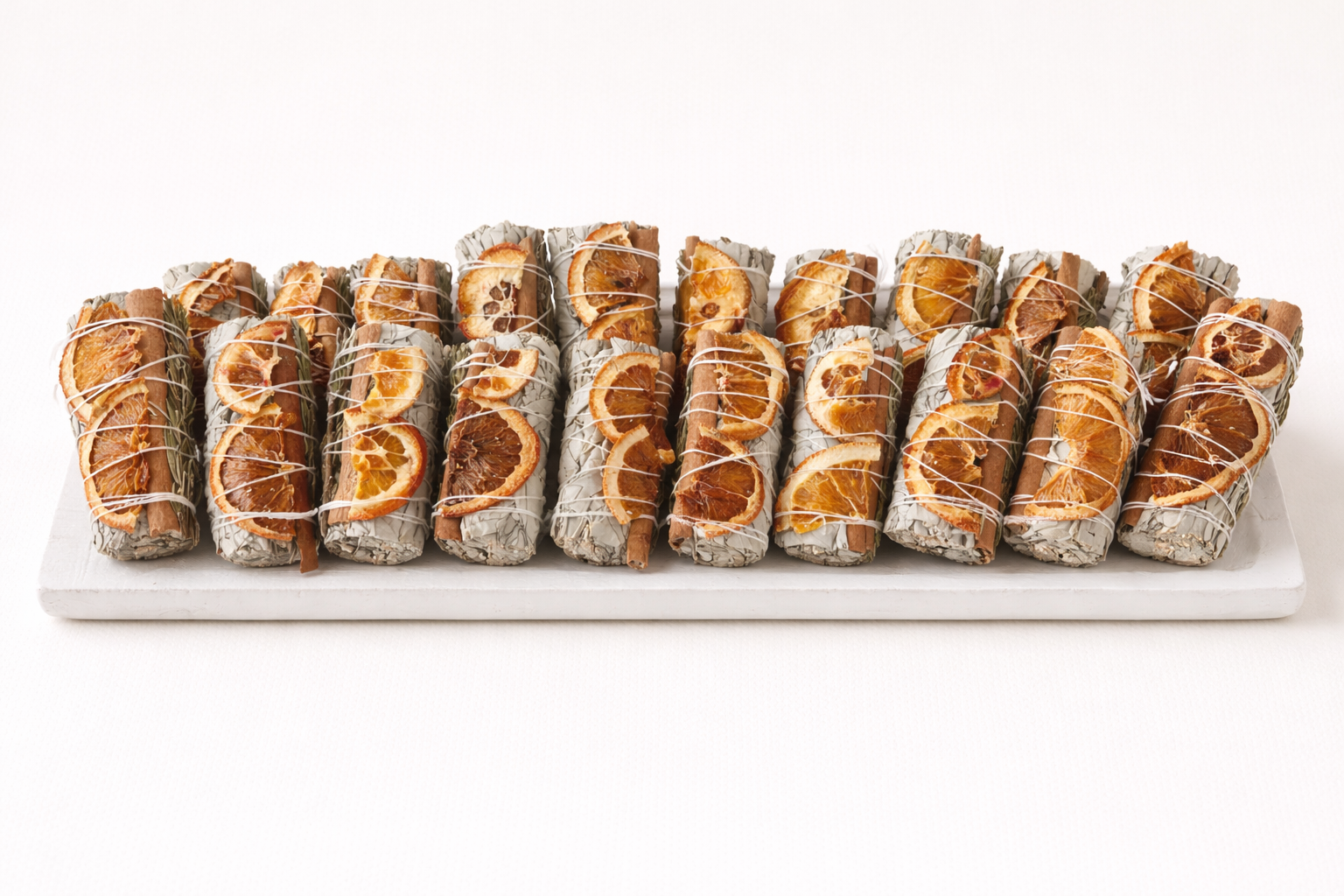 White Sage Smudge Sticks w/ Orange, Cinnamon & Rosemary