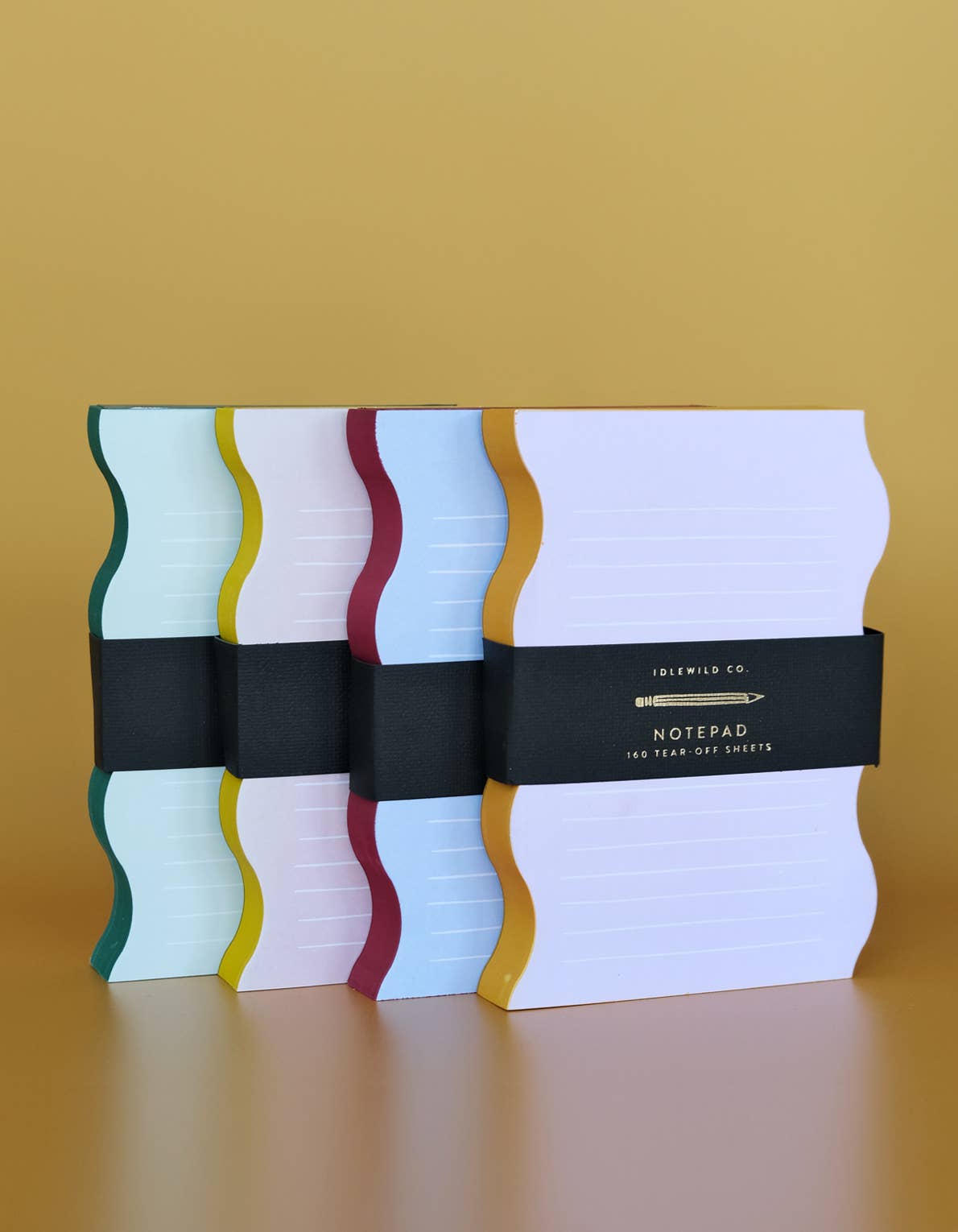 Wavy Shaped Notepad | Mint + Evergreen Edge