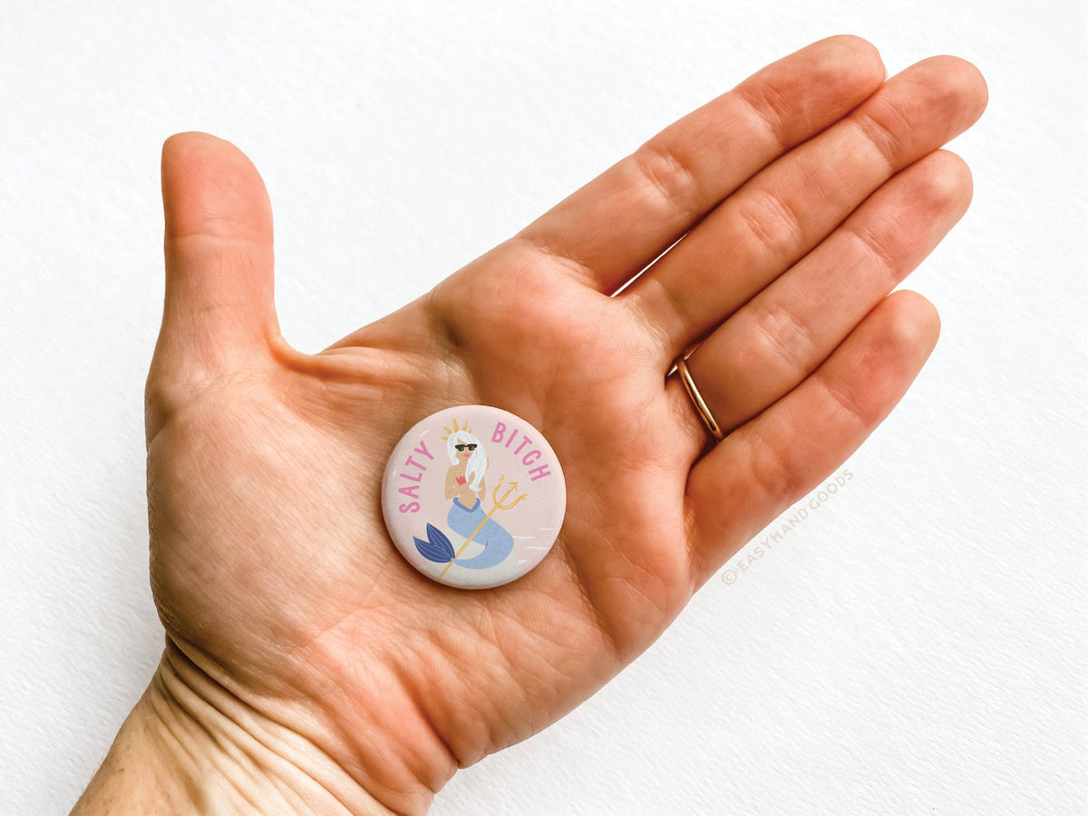 Salty Bitch Mermaid Button