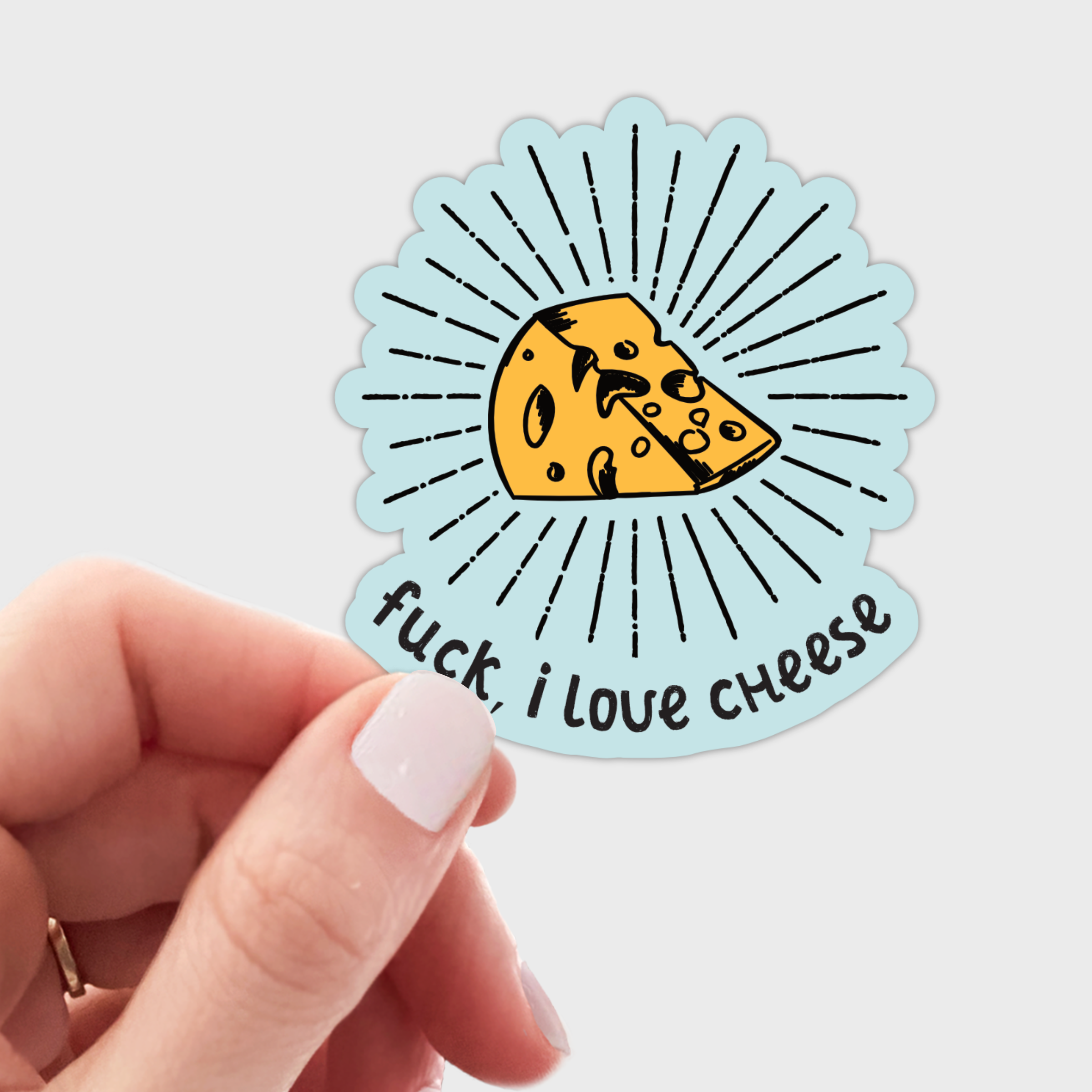 Fuck, I Love Cheese Sticker - funny, food, creamery, midwest