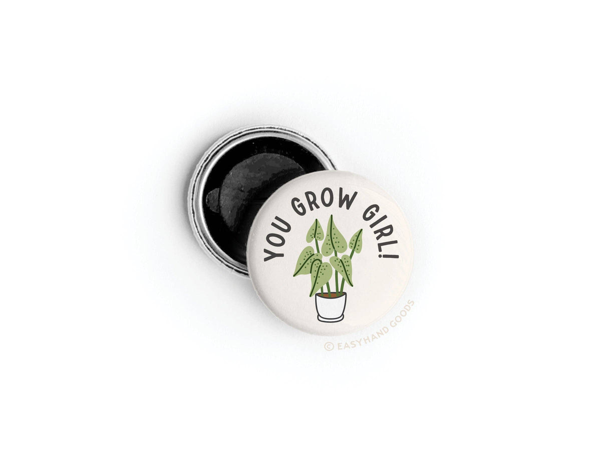 You Grow Girl Houseplant Button