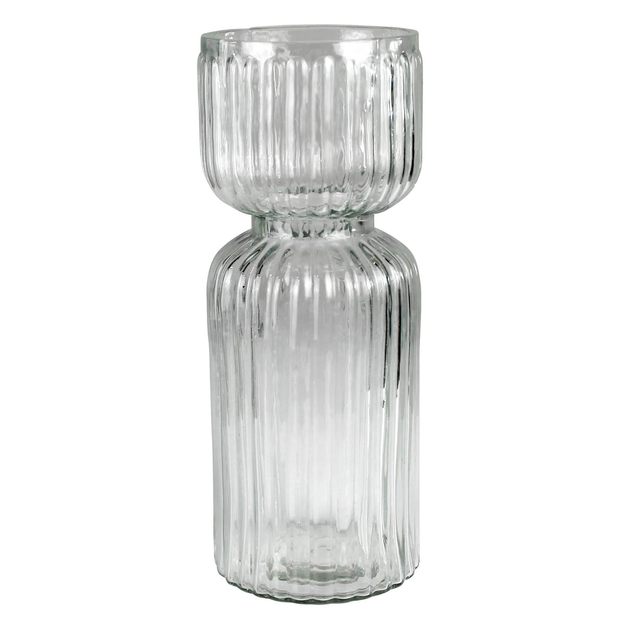 Ribbed Bulb Vase | Large Glass Vase for Elegant Displays