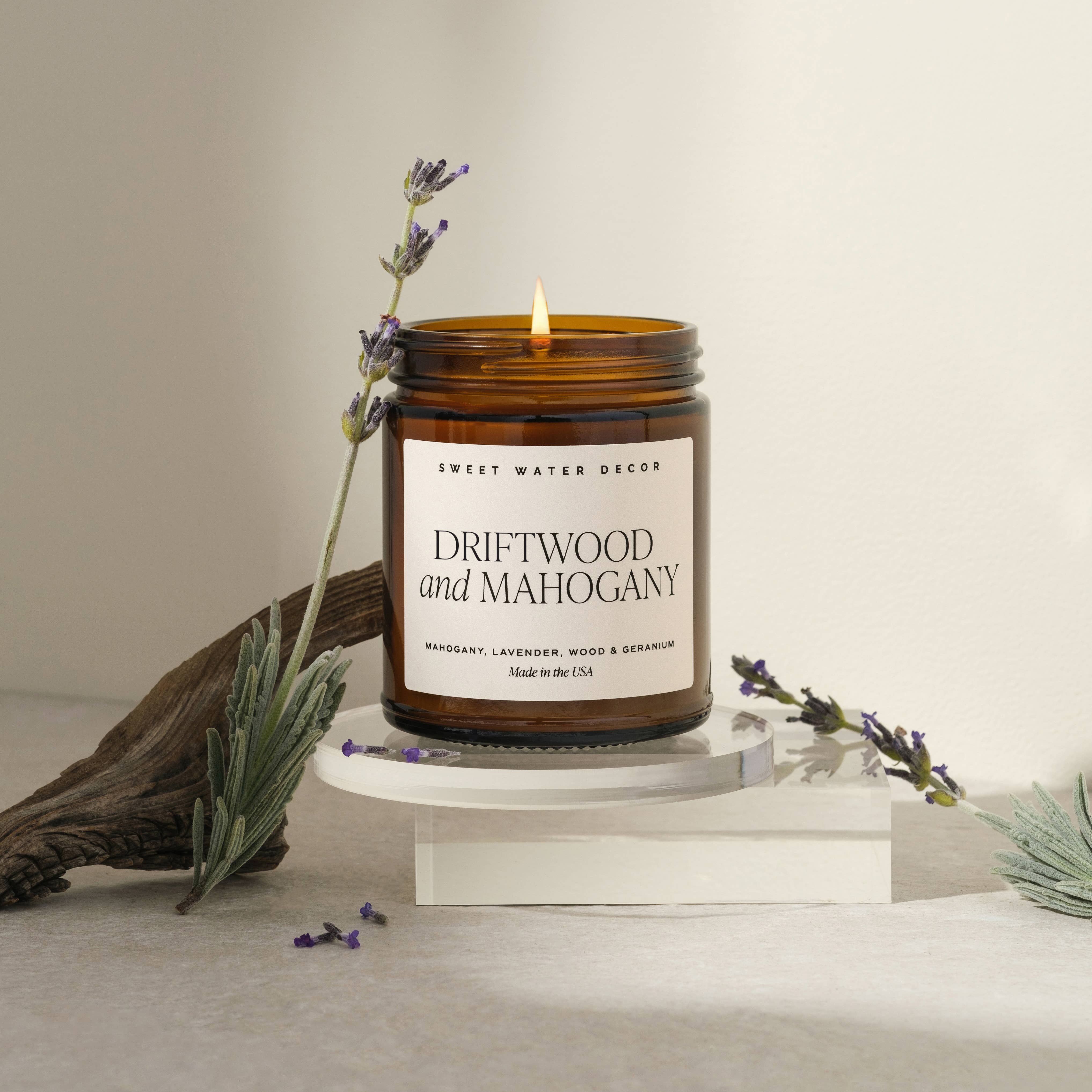 Driftwood and Mahogany 9 oz Soy Candle - Home Decor & Gifts