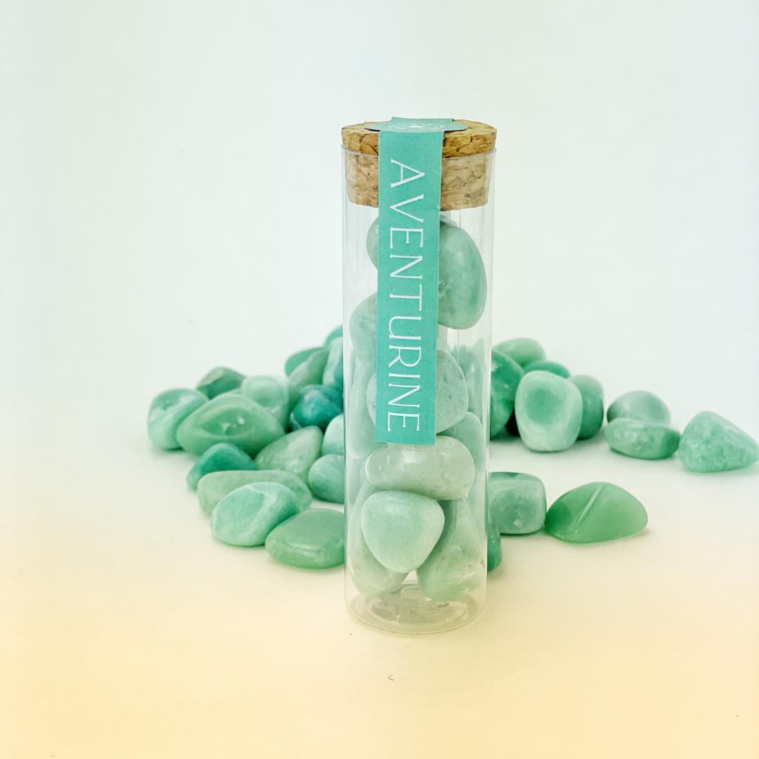 Natural Aventurine Tumbled Gemstone Intention Vial