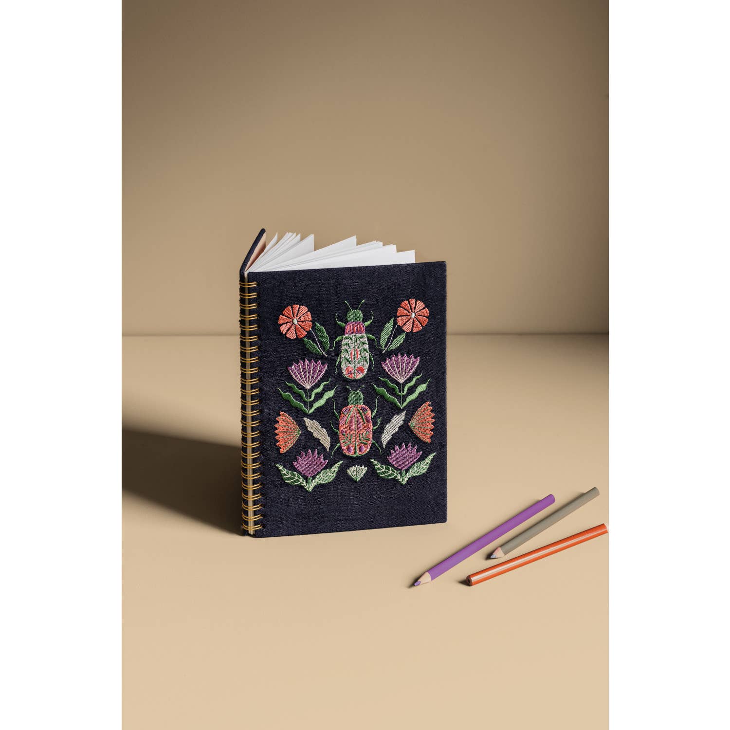 Amulet Ring Bound Embroidered Notebook