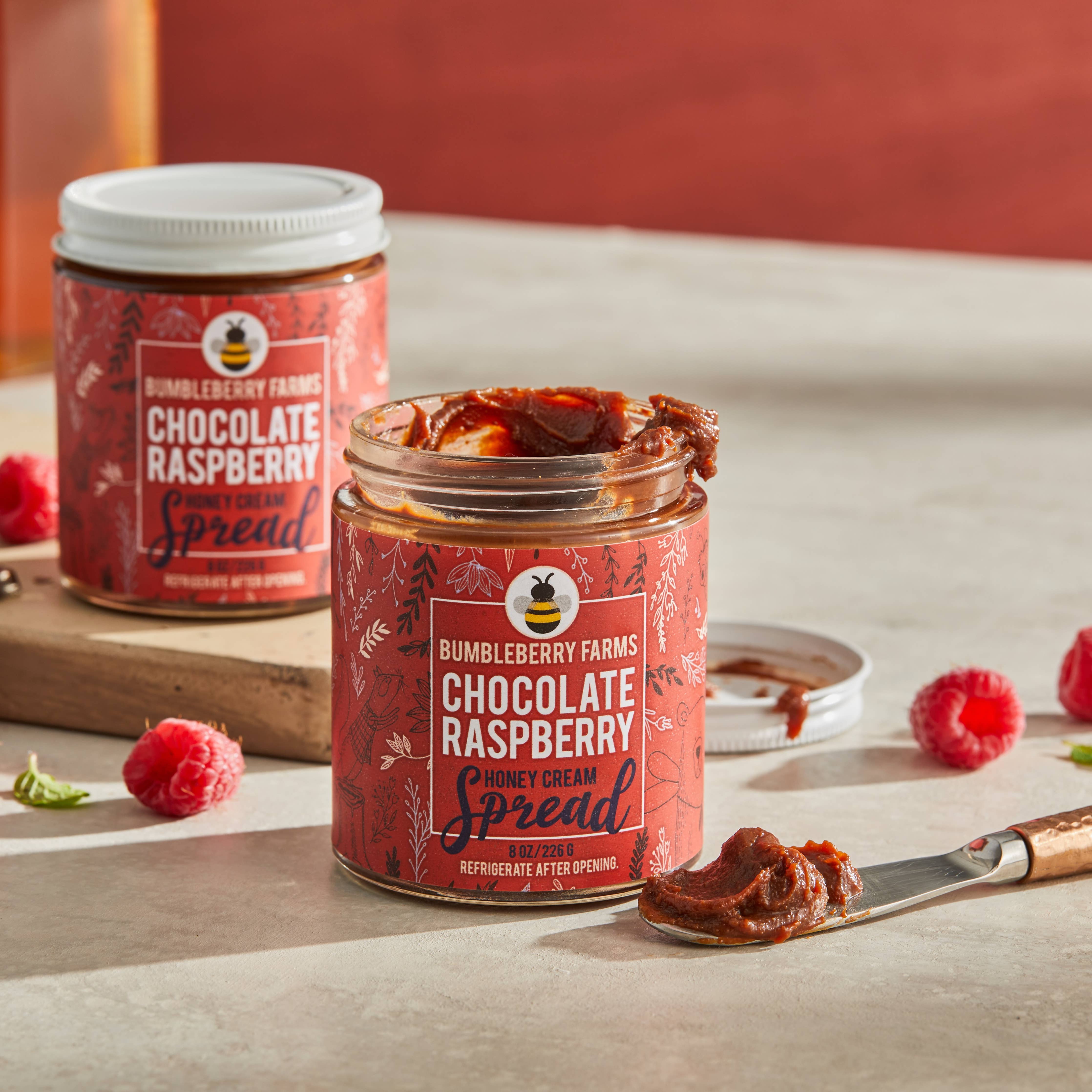 Chocolate Raspberry Honey Cream Spread | Sweet & Indulgent