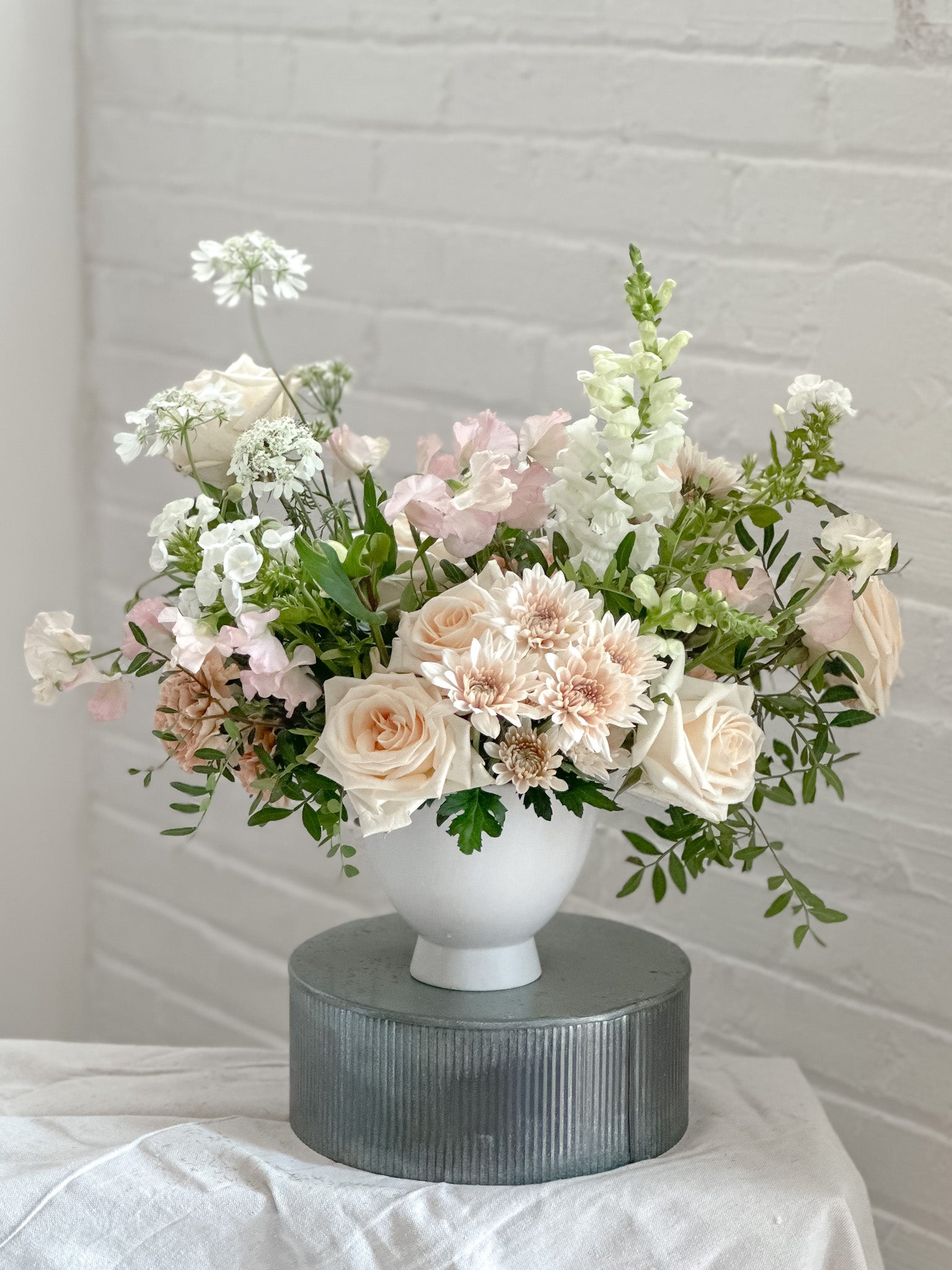 Blushing Standard Centerpiece Arrangement, Blushing Color Palette, Event Floral Collection, Wedding Collection 