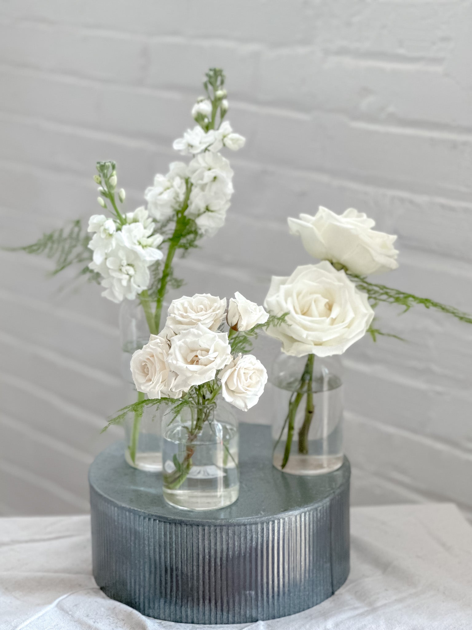 Classic Bud Vase Trio, Classic Color Palette, Event Floral Collection, Wedding Collection