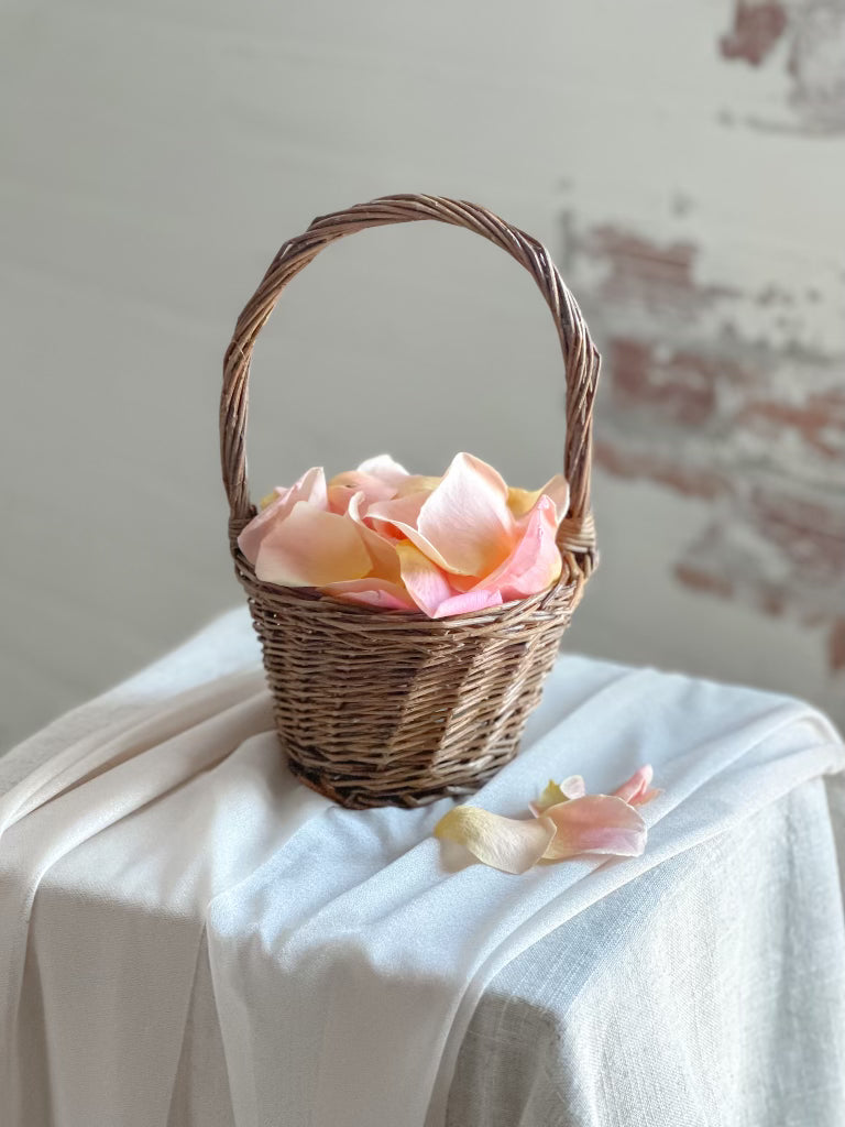 Flower Girl Basket with Petals, Wedding Collection, A La Carte Events, Custom Wedding Flowers