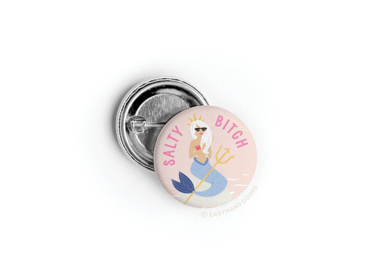Salty Bitch Mermaid Button