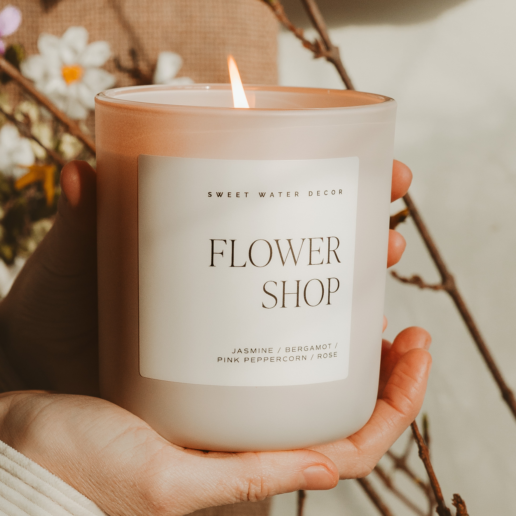 Flower Shop | 15 oz Soy Candle, Matte Lidded Jar